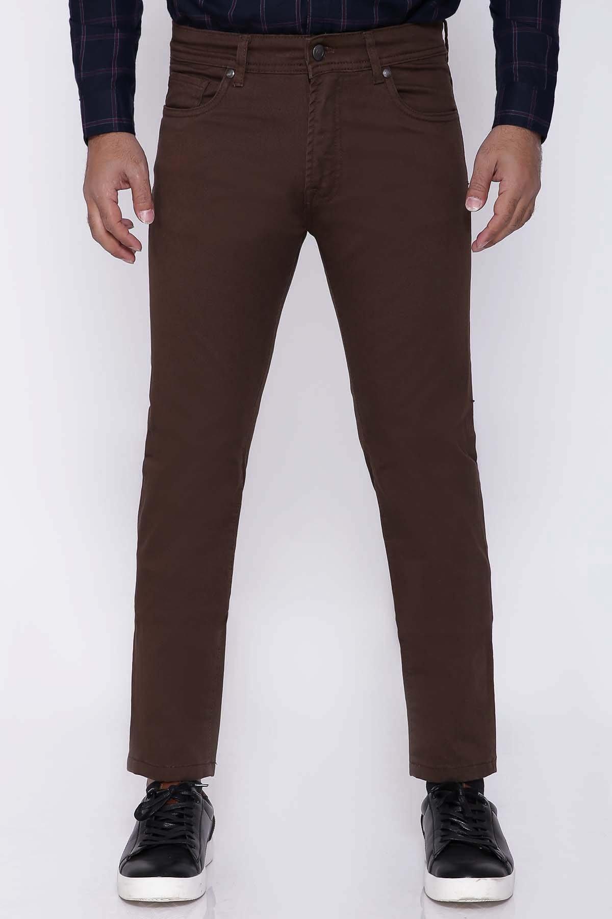 C PANT 5 POCKET SLIM FIT BROWN at Charcoal Clothing