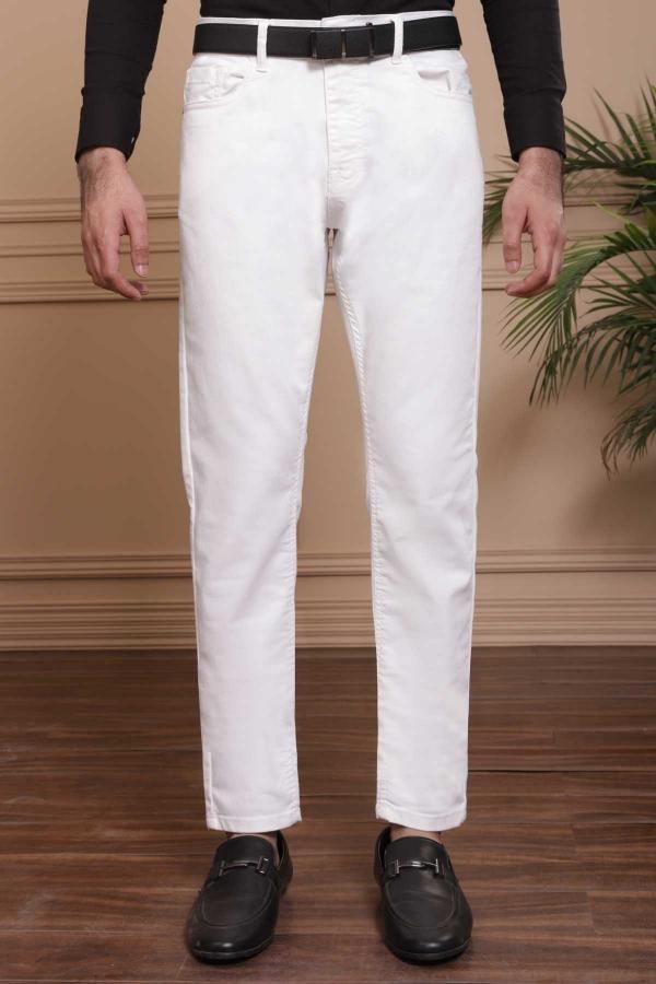 C PANT 5 POCKET WHITE at Charcoal Clothing