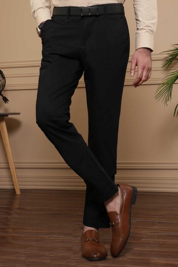 C PANT CROSS POCKET SLIM FIT BLACK at Charcoal Clothing