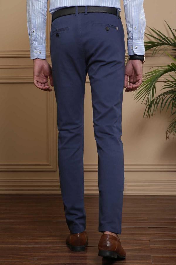 C PANT CROSS POCKET SLIM FIT BLUE at Charcoal Clothing