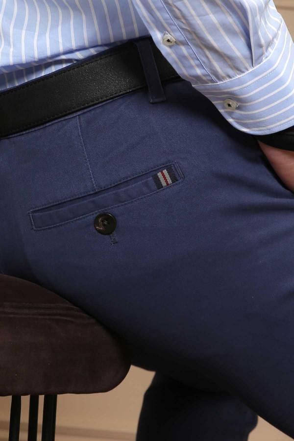 C PANT CROSS POCKET SLIM FIT BLUE at Charcoal Clothing