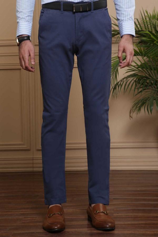 C PANT CROSS POCKET SLIM FIT BLUE at Charcoal Clothing