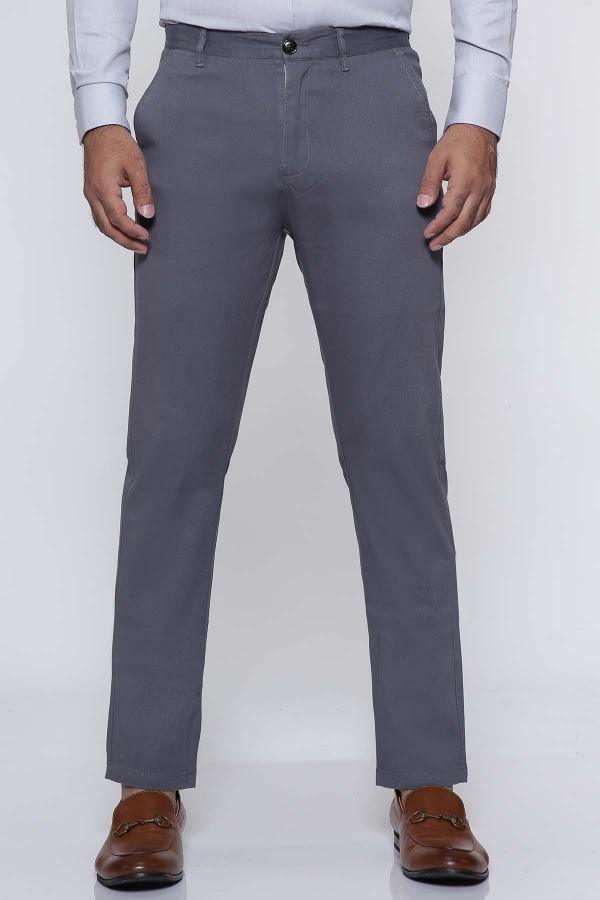 C PANT CROSS POCKET SLIM FIT GREY at Charcoal Clothing