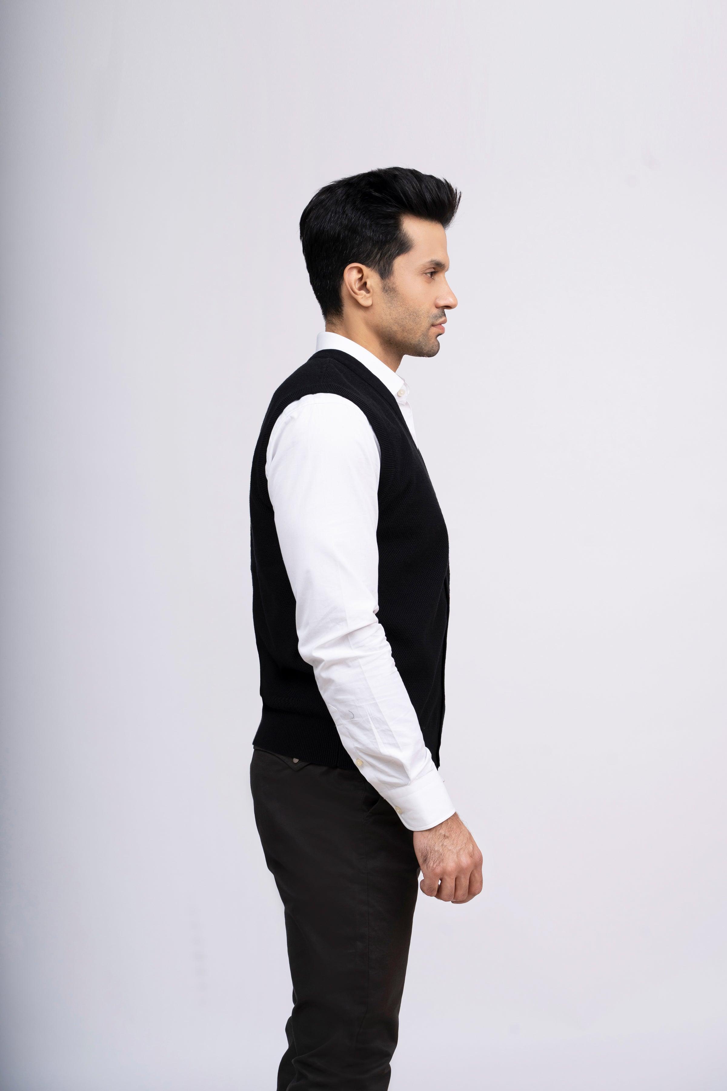 CARDIGAN SWEATER S/L BLACK at Charcoal Clothing