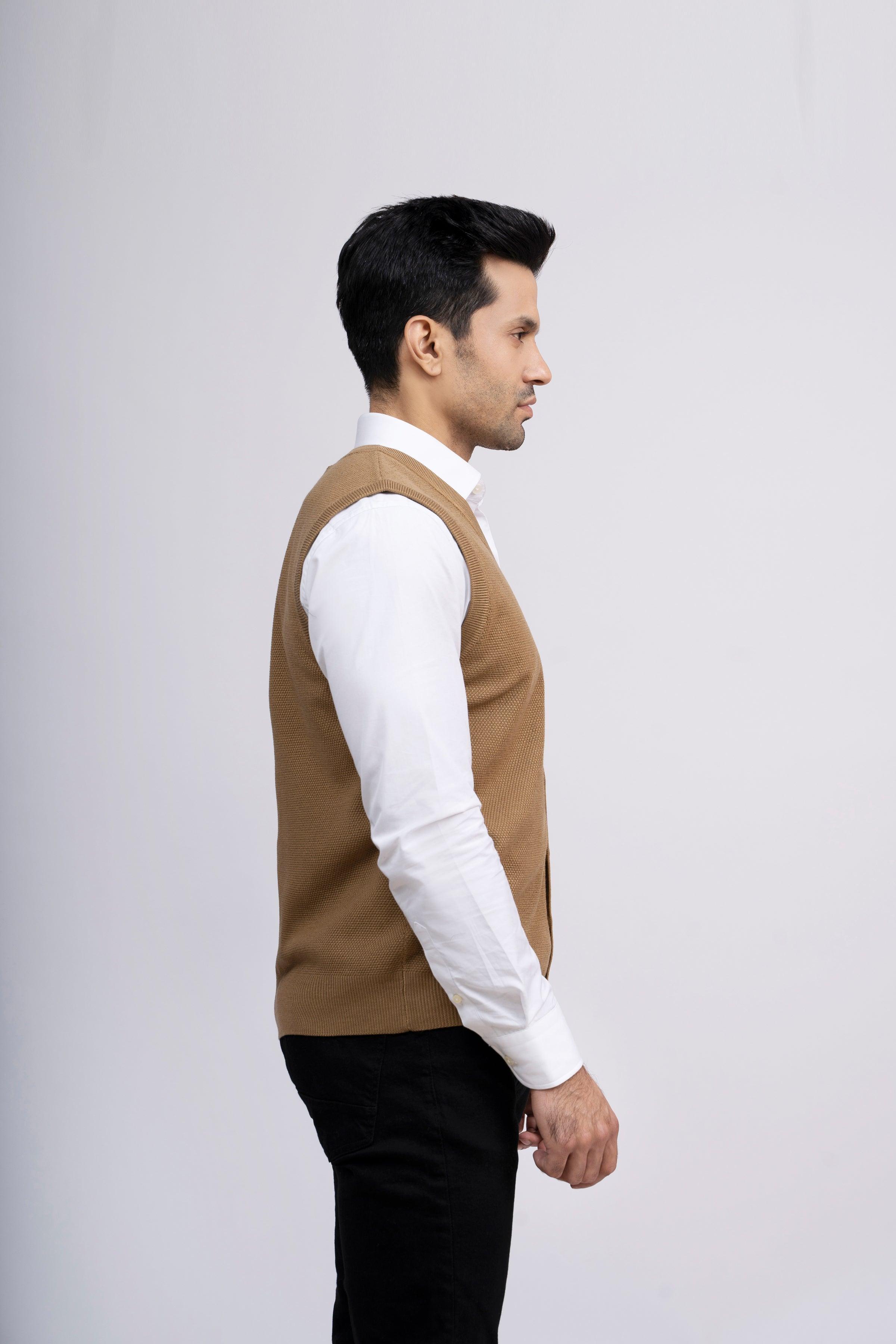CARDIGAN SWEATER S/L KHAKI at Charcoal Clothing