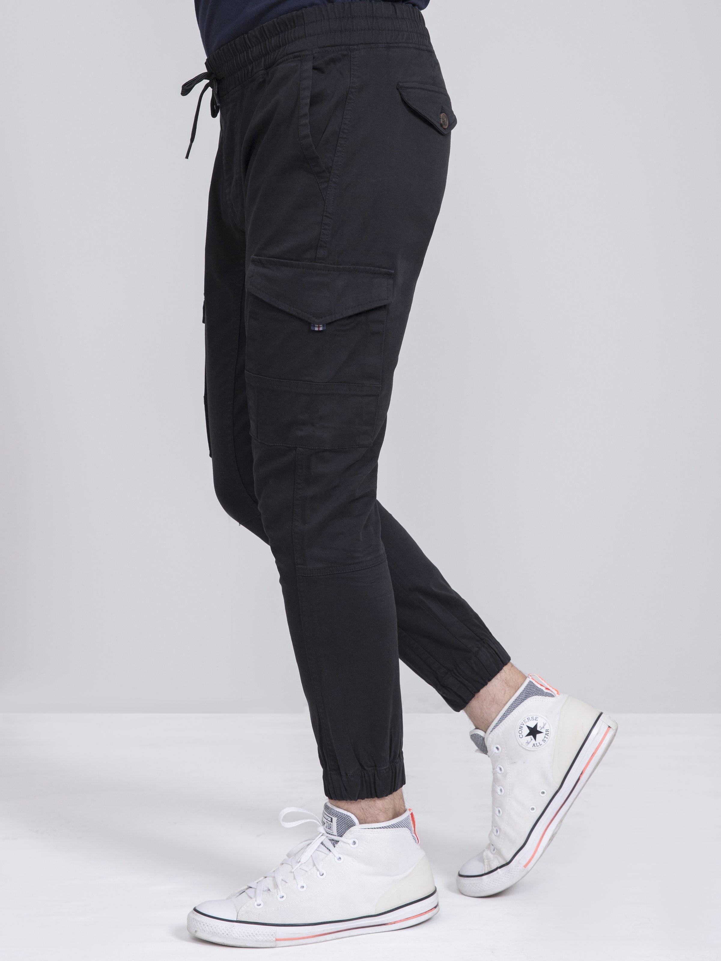 CARGO JOGGAR BLACK TROUSER at Charcoal Clothing