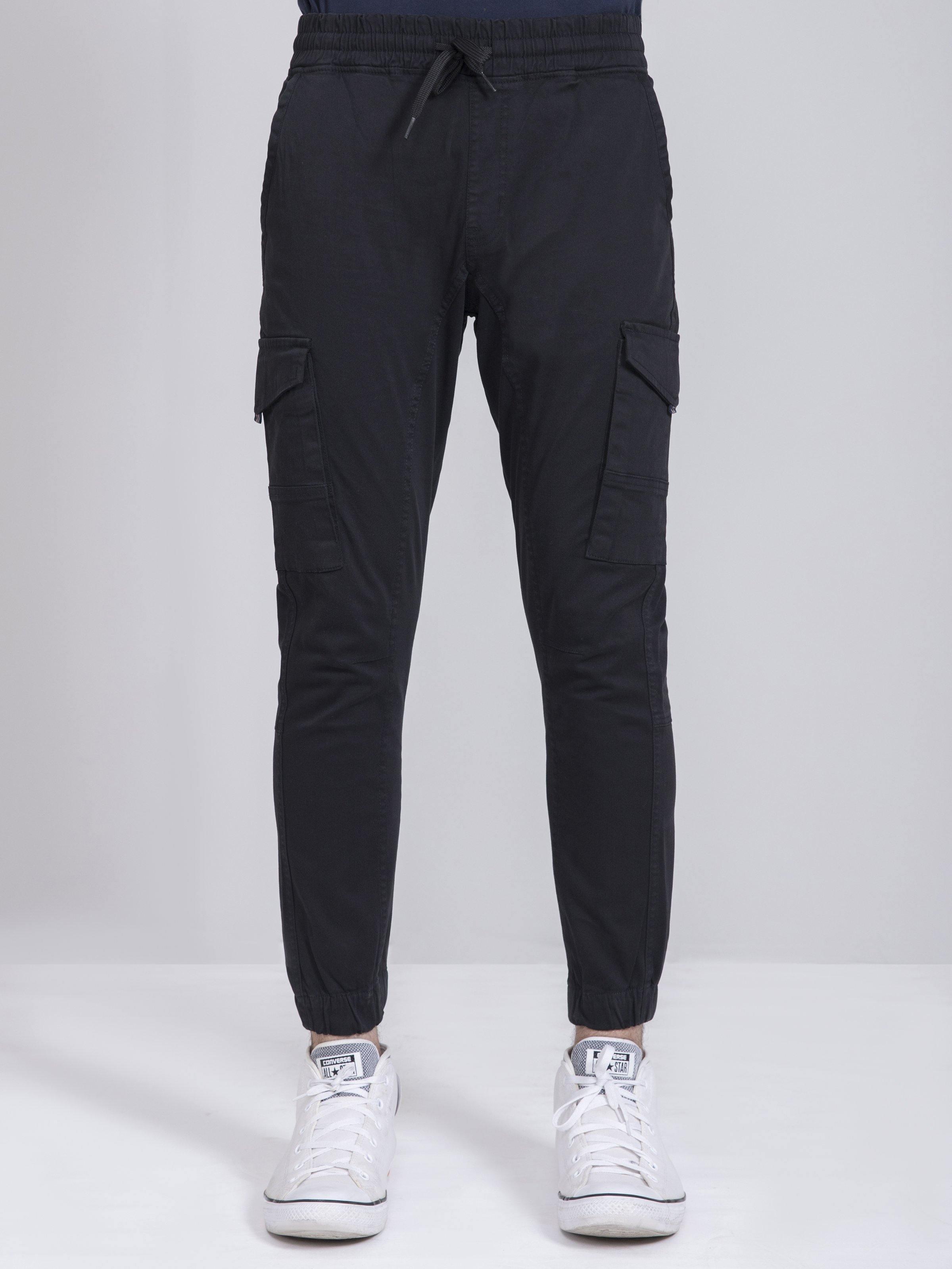CARGO JOGGAR BLACK TROUSER at Charcoal Clothing
