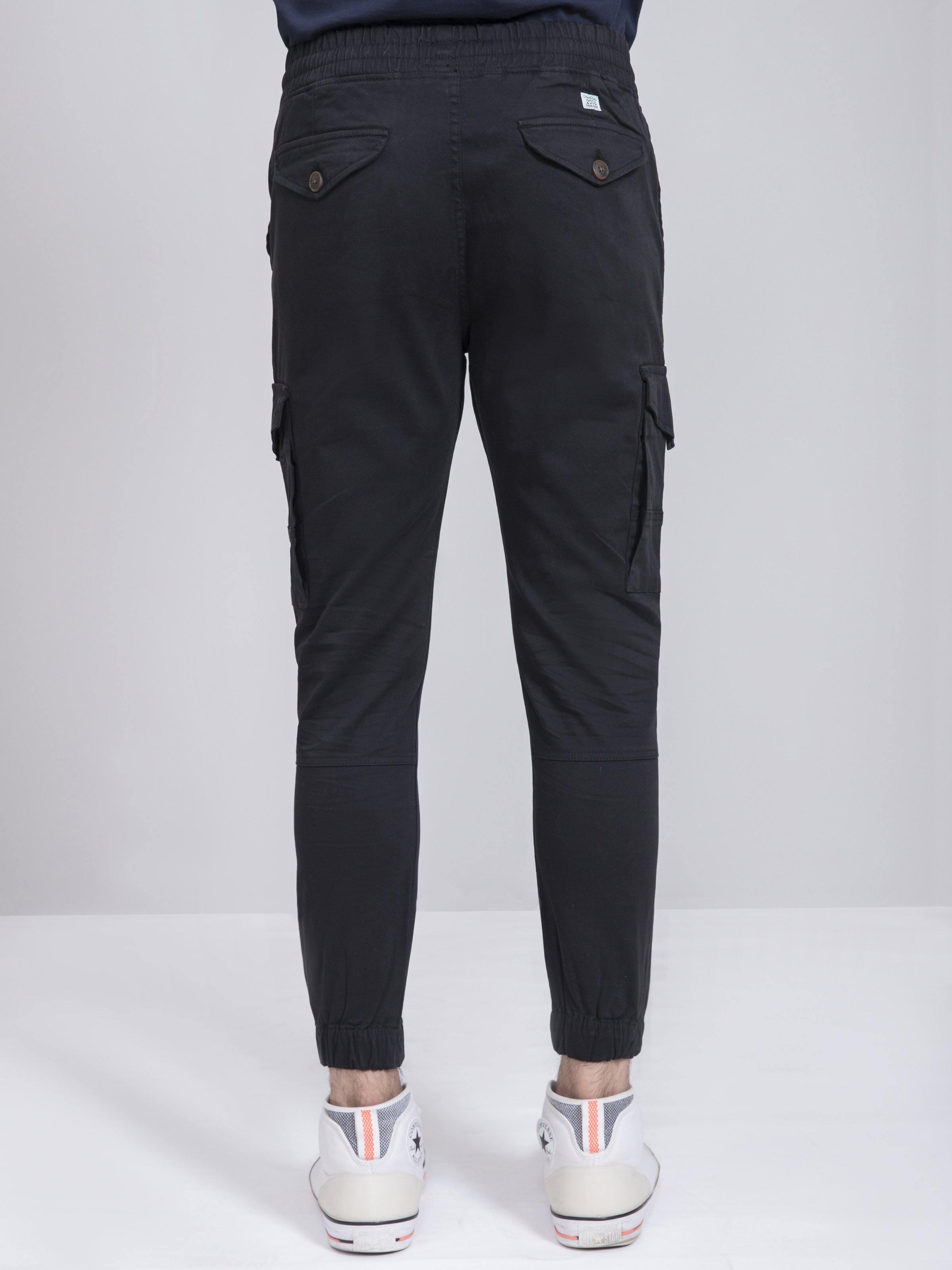 CARGO JOGGAR BLACK TROUSER at Charcoal Clothing