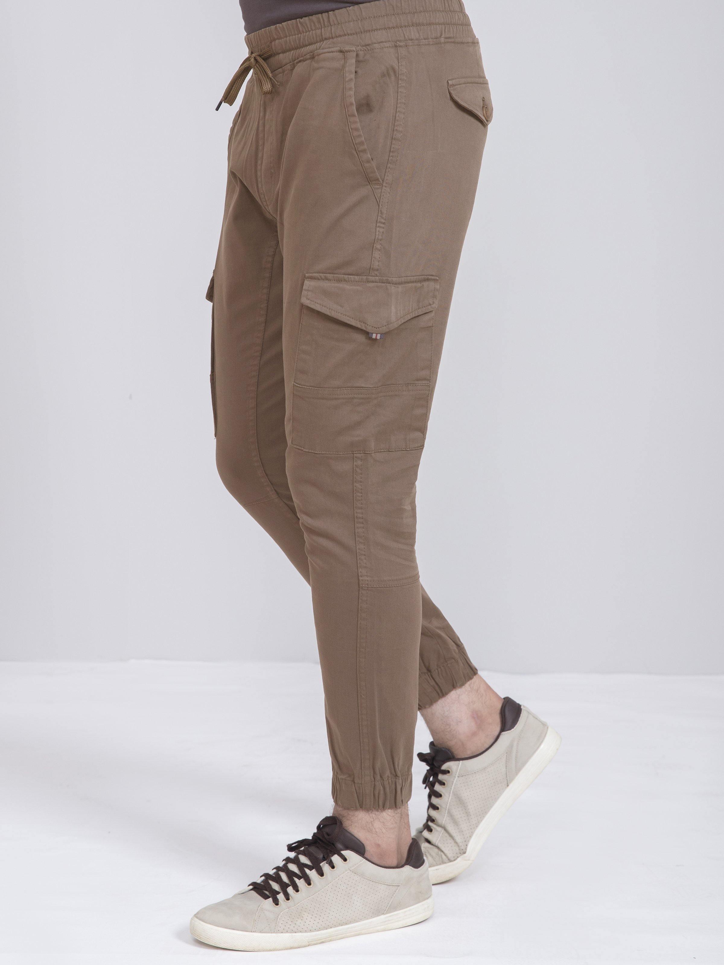CARGO JOGGAR TROUSER COFEE at Charcoal Clothing