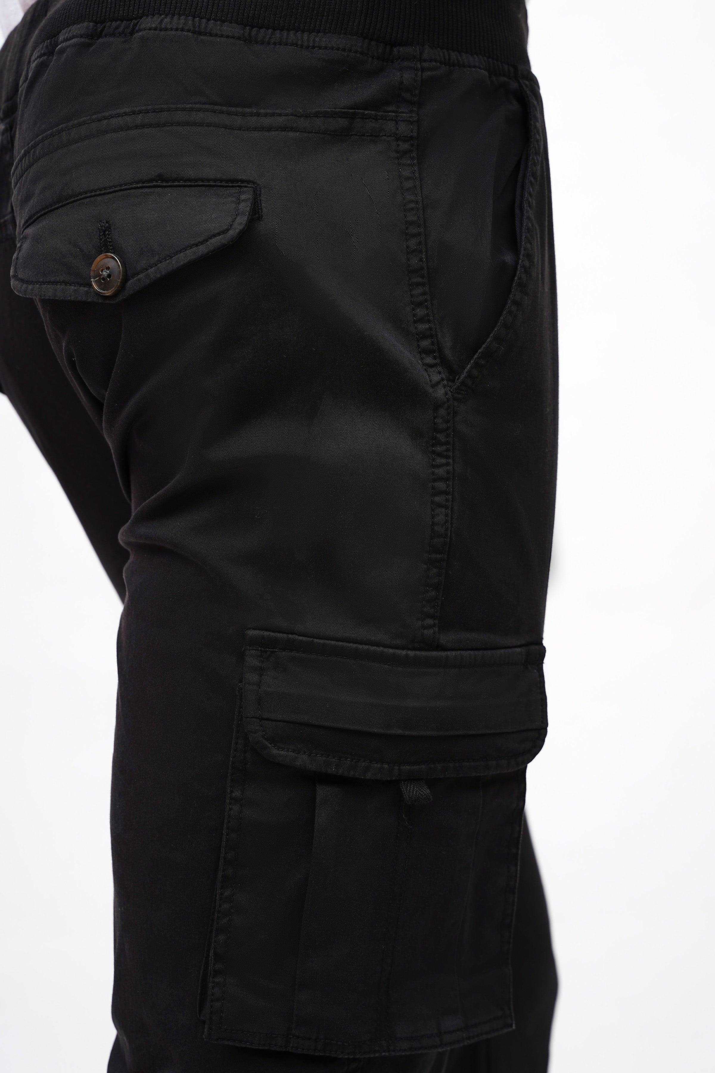 CARGO JOGGER SLIMFIT BLACK TROUSER at Charcoal Clothing
