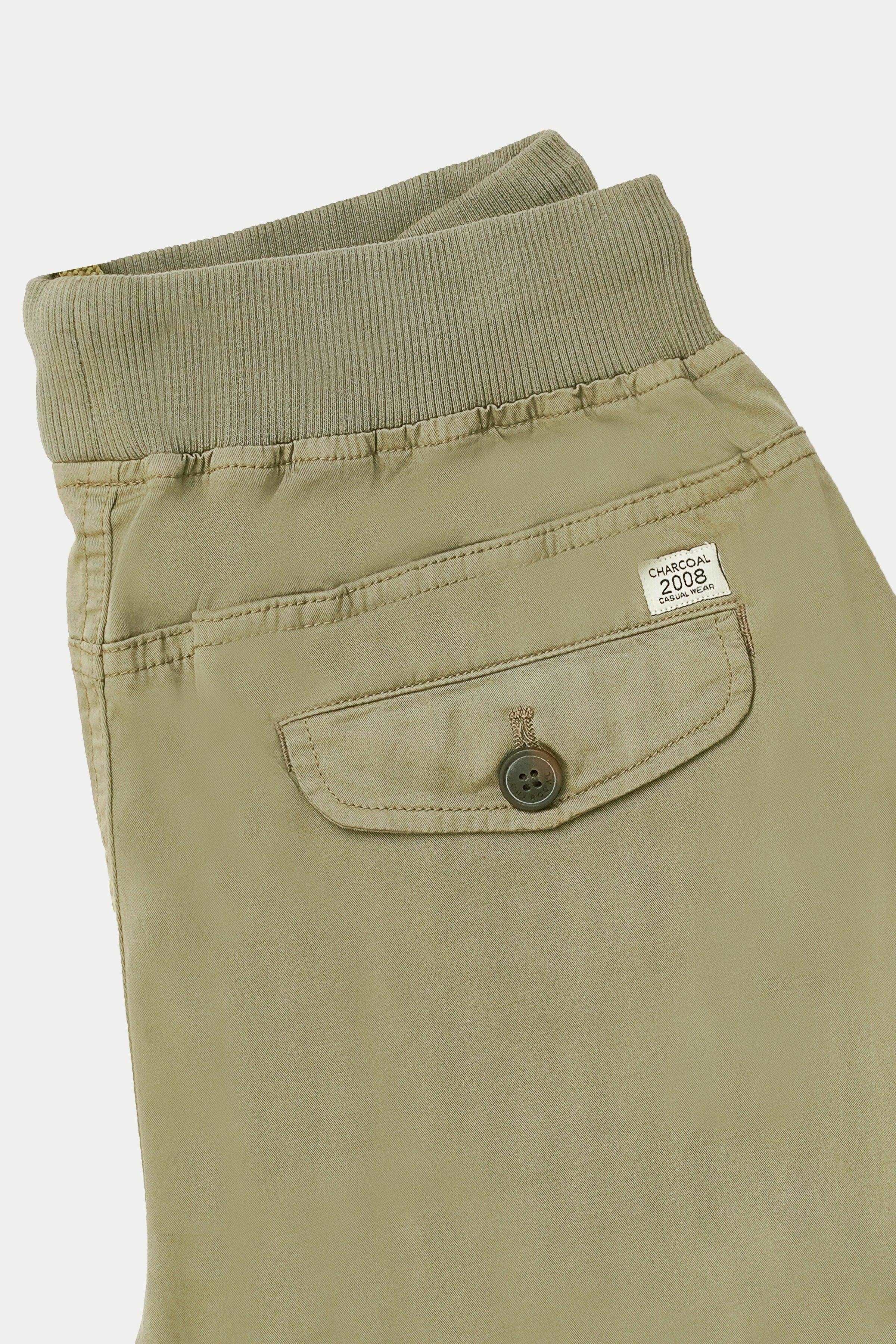 CARGO JOGGER SLIMFIT LIGHT OLIVE TROUSER at Charcoal Clothing