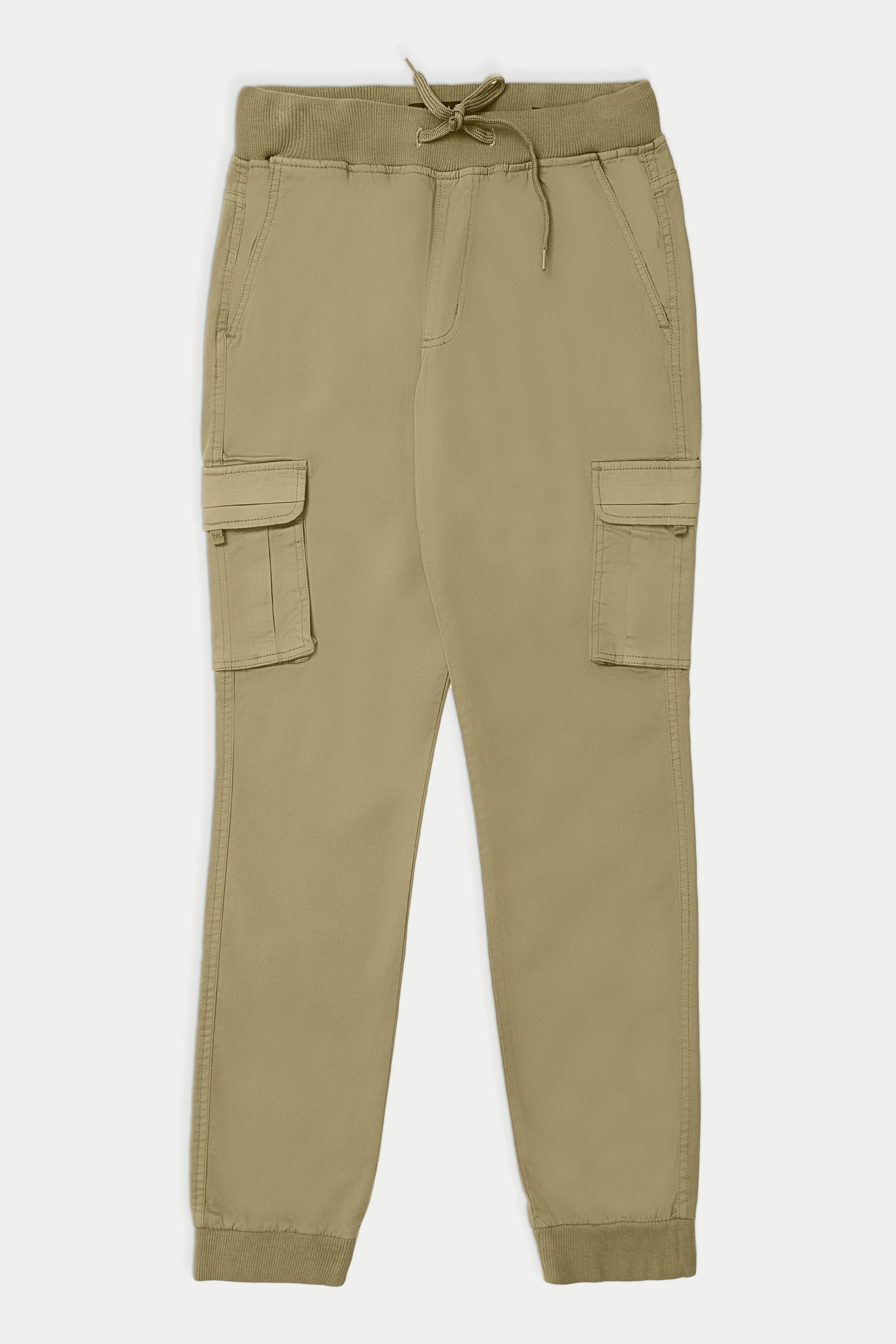 CARGO JOGGER SLIMFIT LIGHT OLIVE TROUSER at Charcoal Clothing