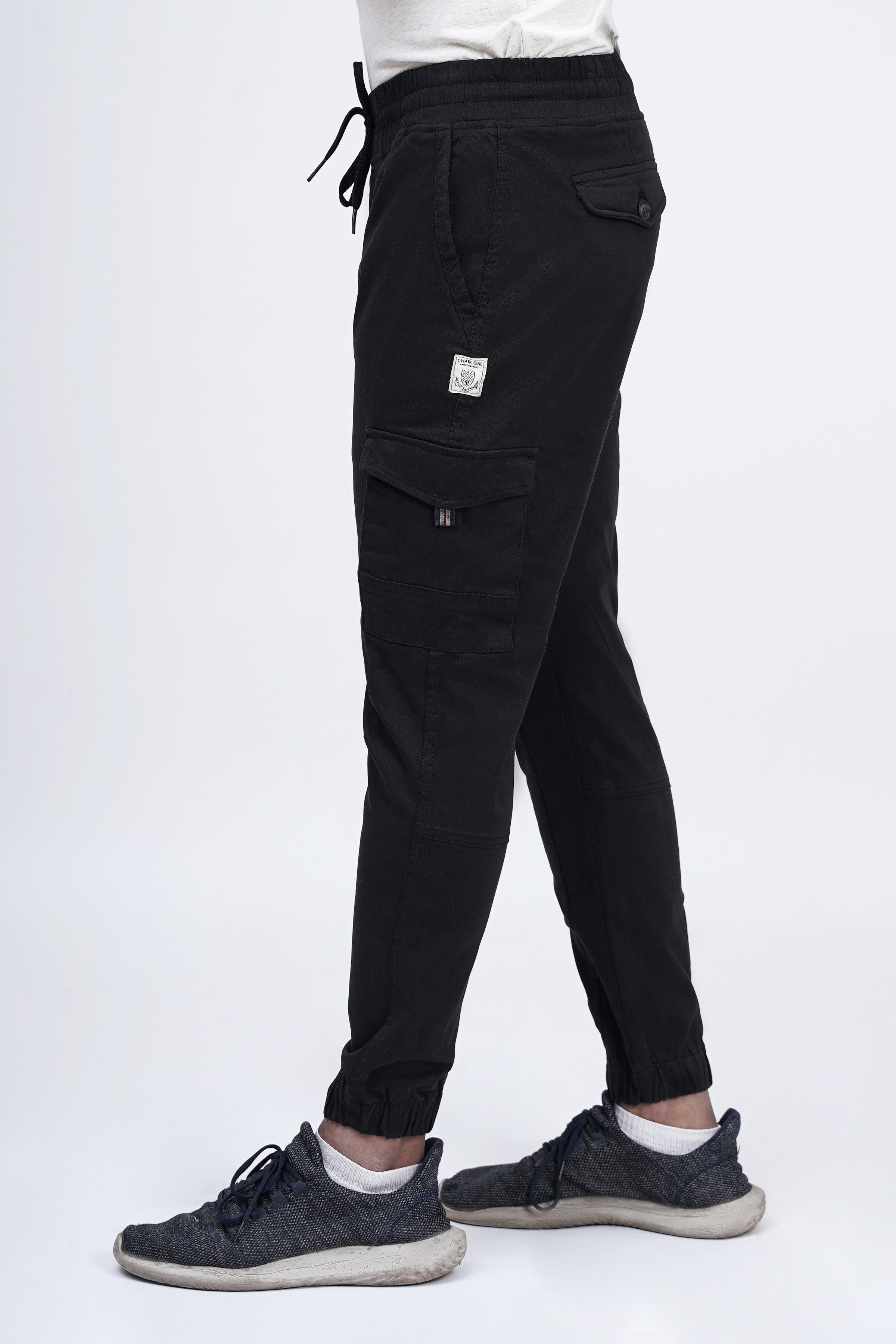 CARGO JOGGER TROUSER BLACK at Charcoal Clothing