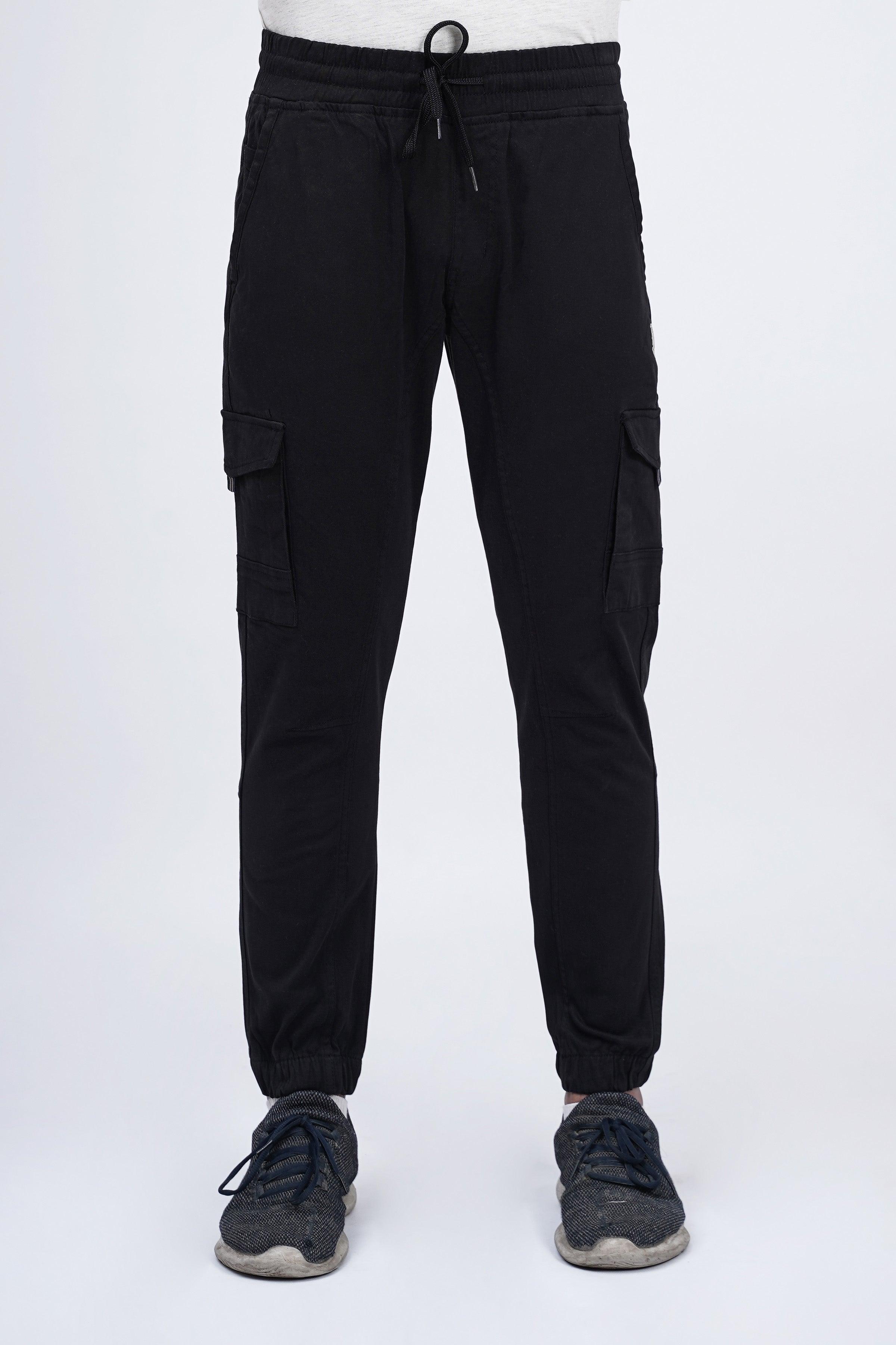 CARGO JOGGER TROUSER BLACK at Charcoal Clothing