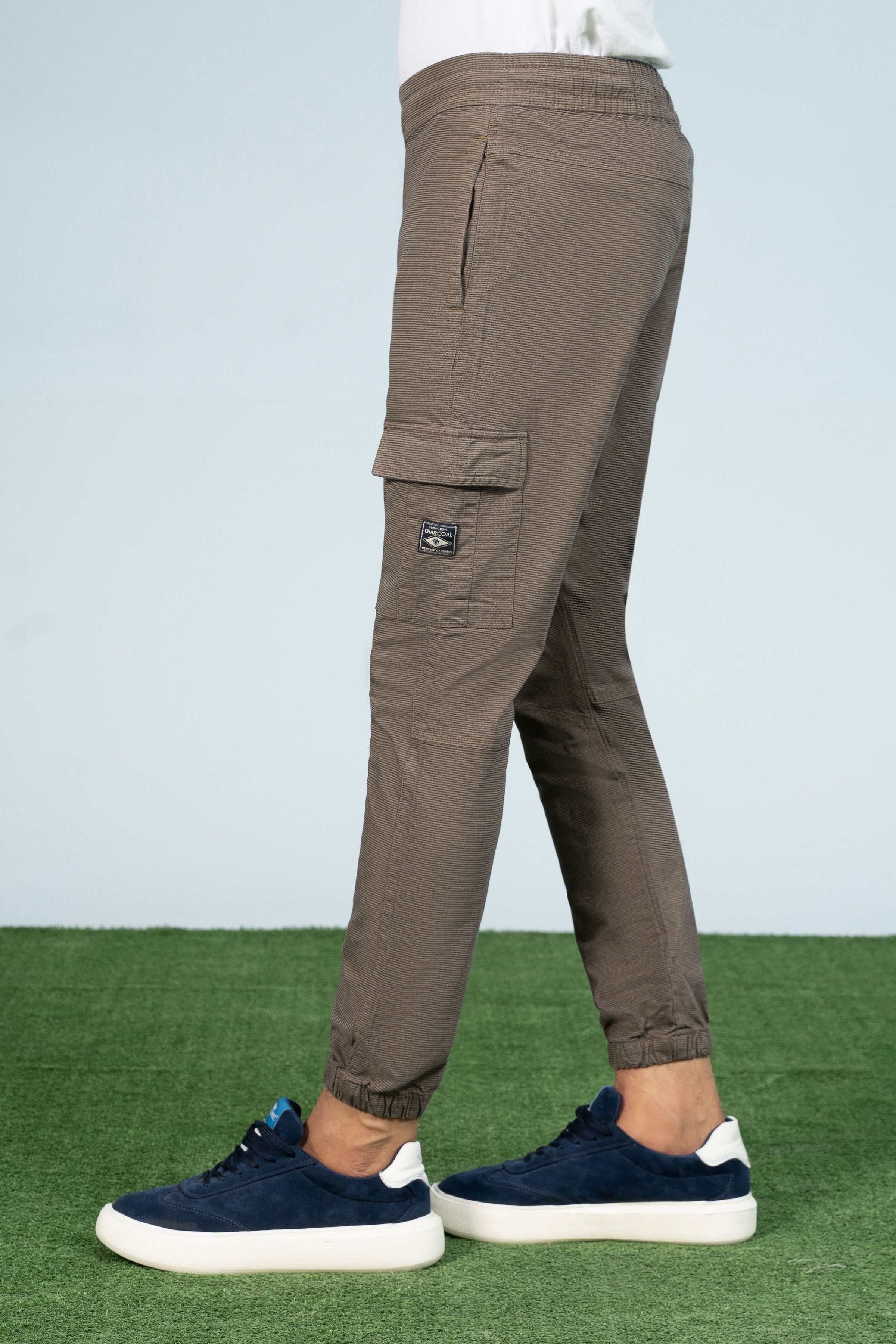 CARGO JOGGER TROUSER BROWN at Charcoal Clothing