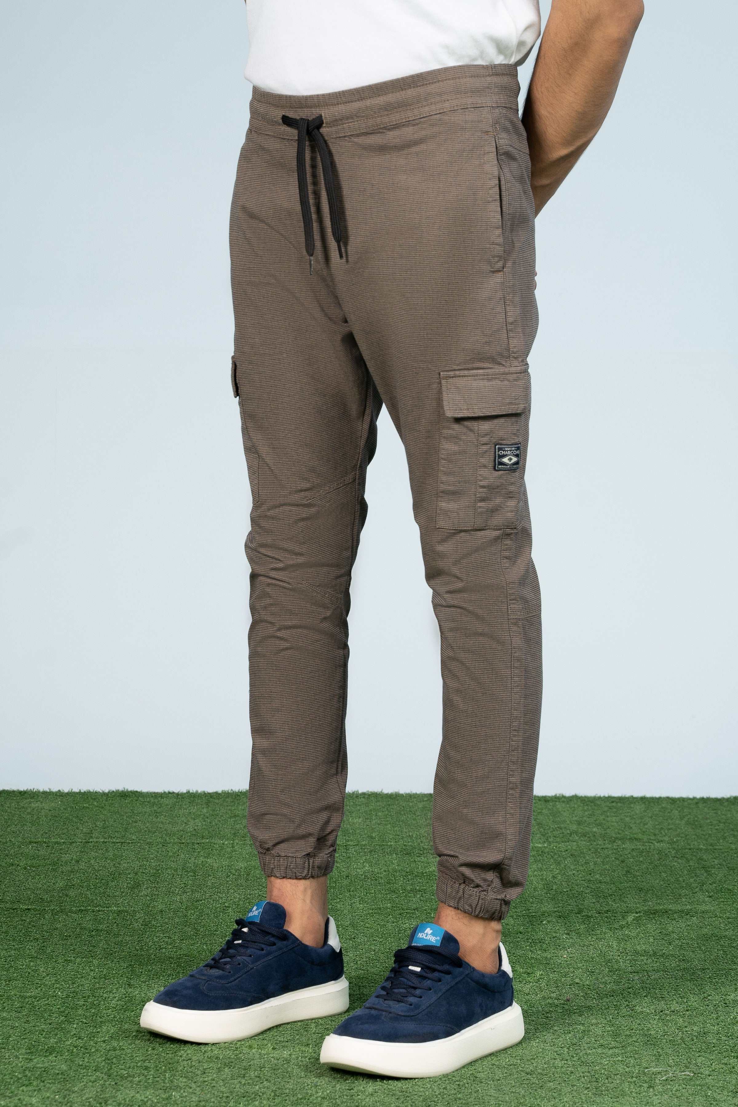CARGO JOGGER TROUSER BROWN at Charcoal Clothing