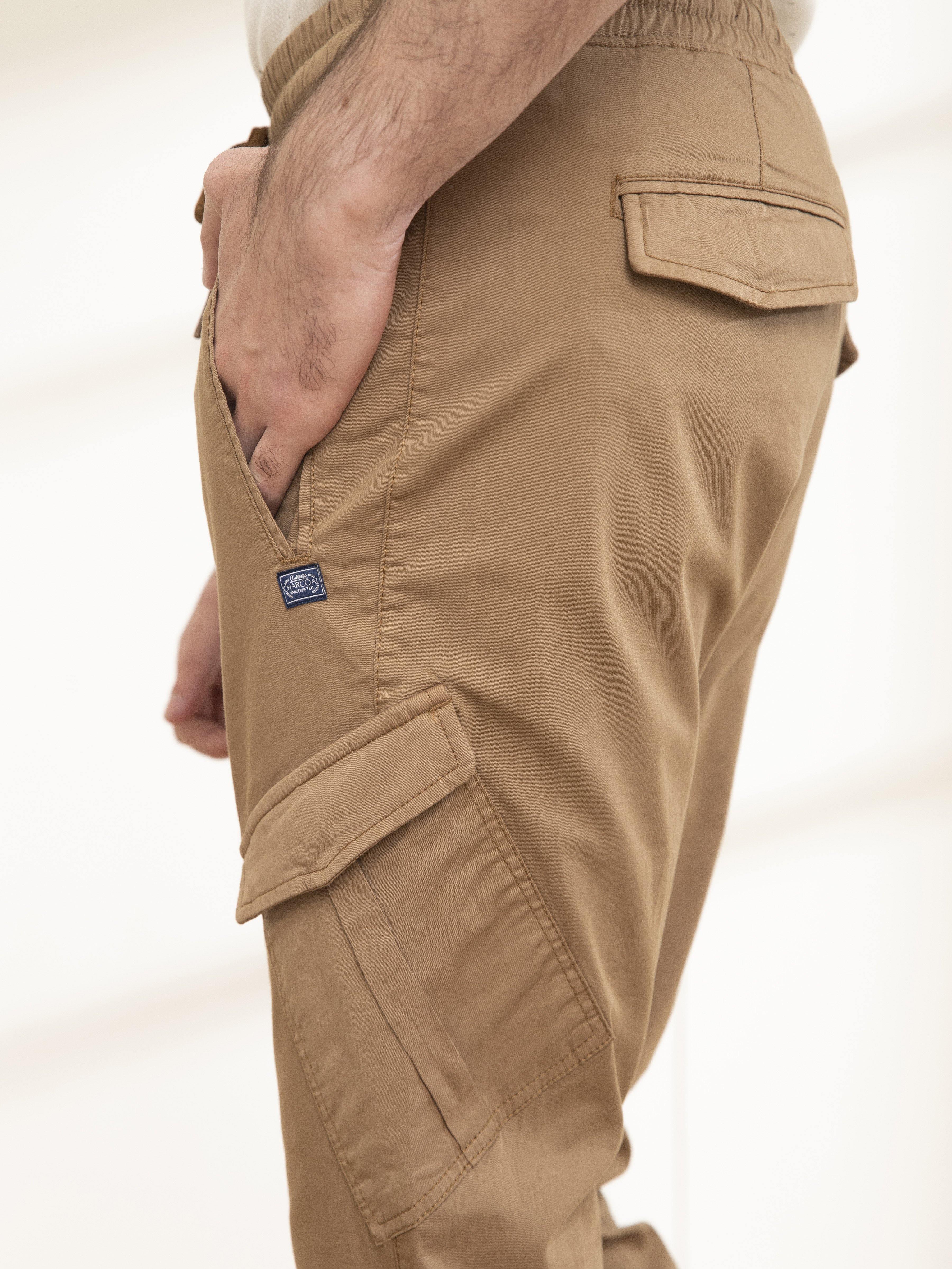 CARGO JOGGER TROUSER DARK KHAKI at Charcoal Clothing