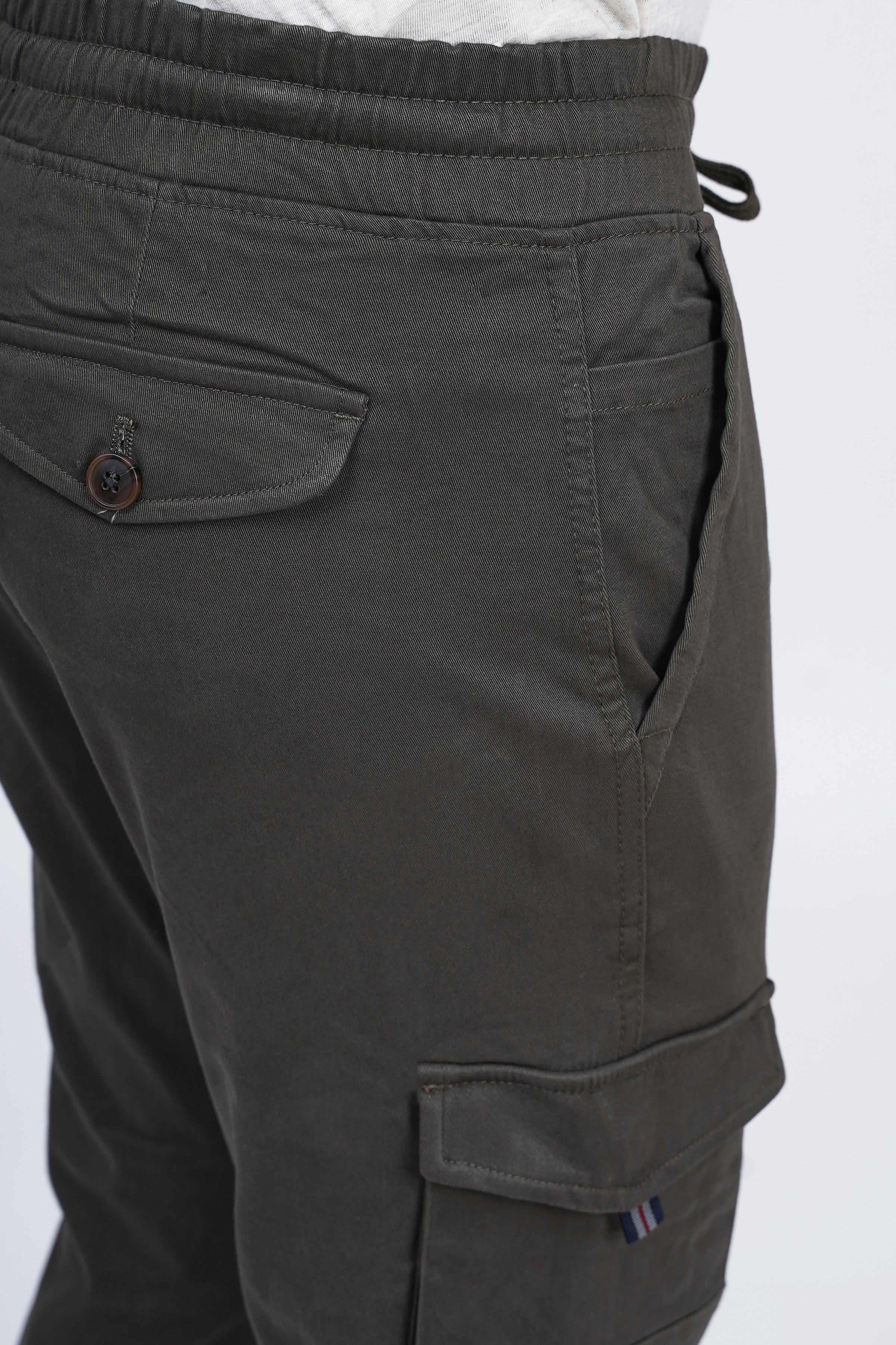 CARGO JOGGER TROUSER DARK OLIVE at Charcoal Clothing