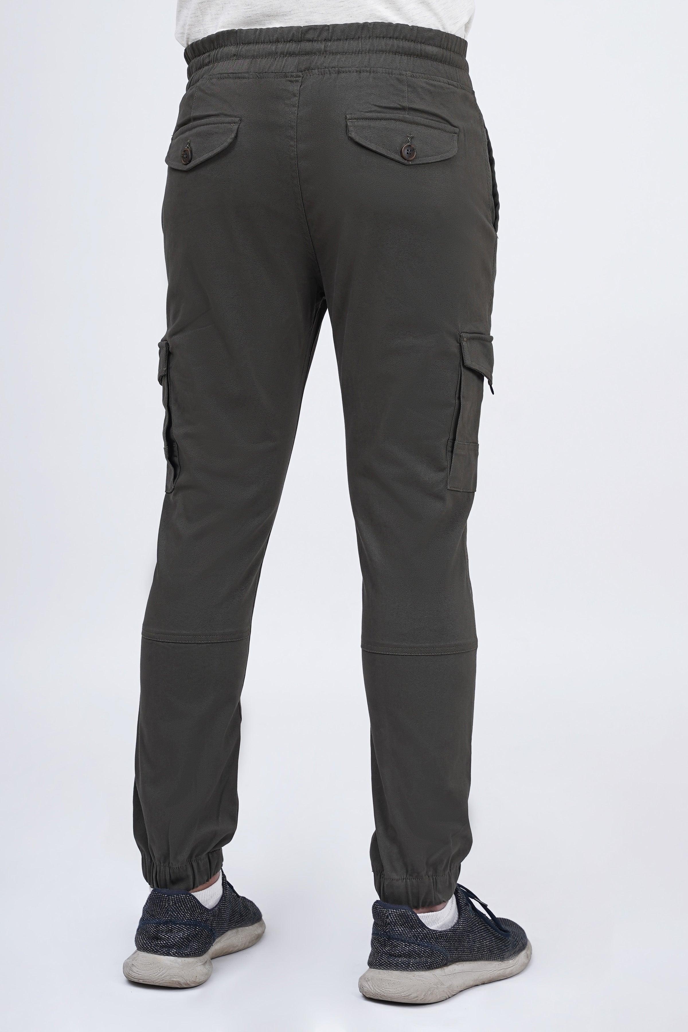 CARGO JOGGER TROUSER DARK OLIVE at Charcoal Clothing
