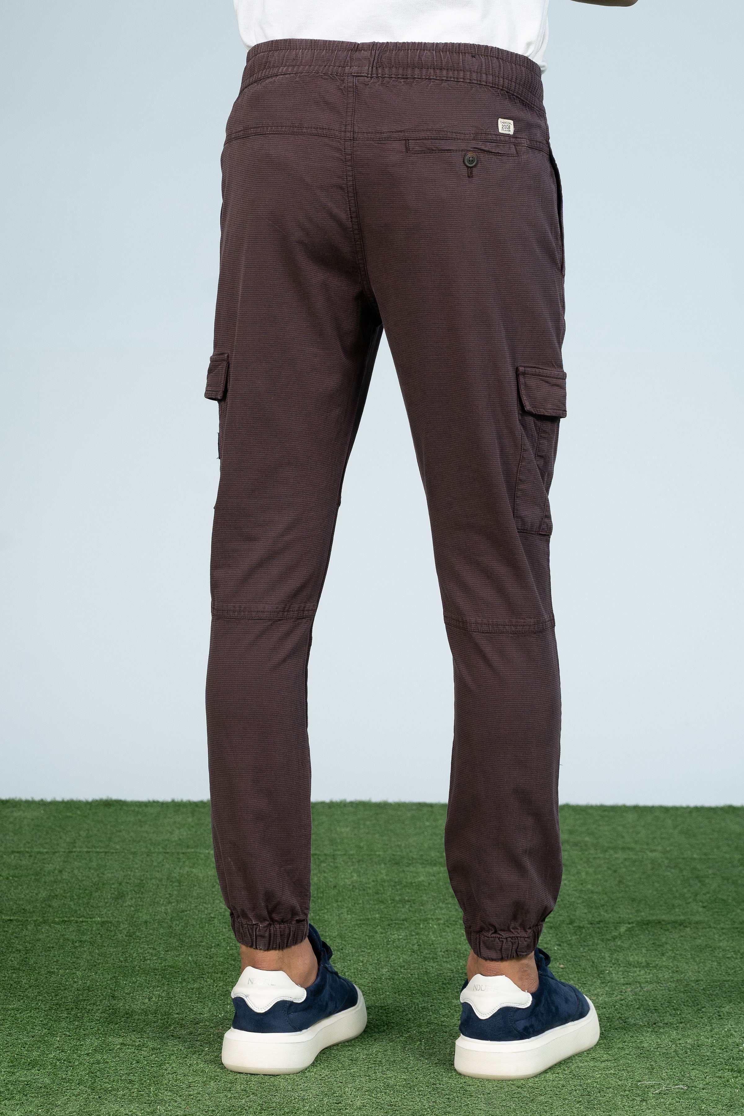 CARGO JOGGER TROUSER MAROON at Charcoal Clothing