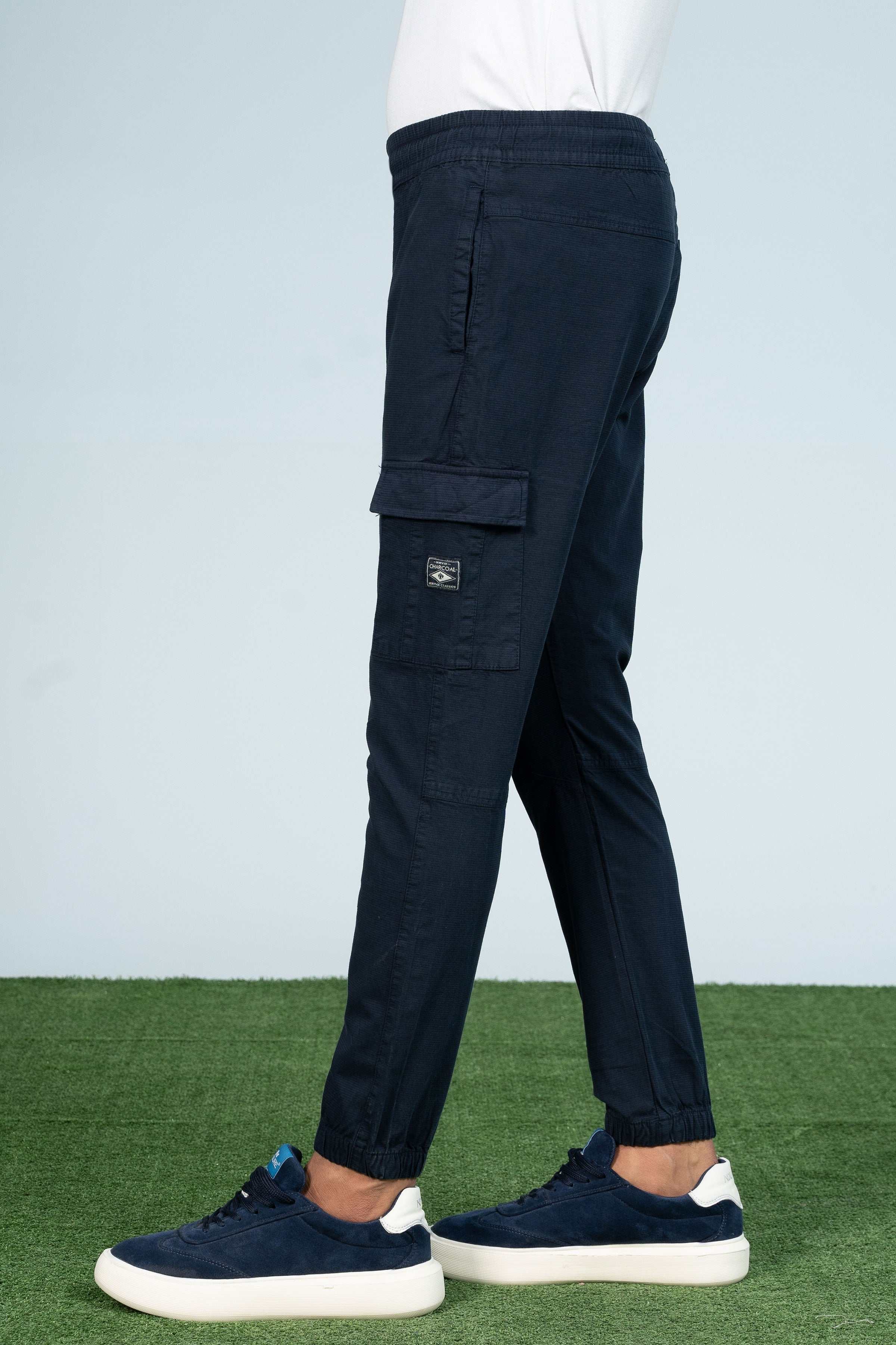 CARGO JOGGER TROUSER NAVY at Charcoal Clothing
