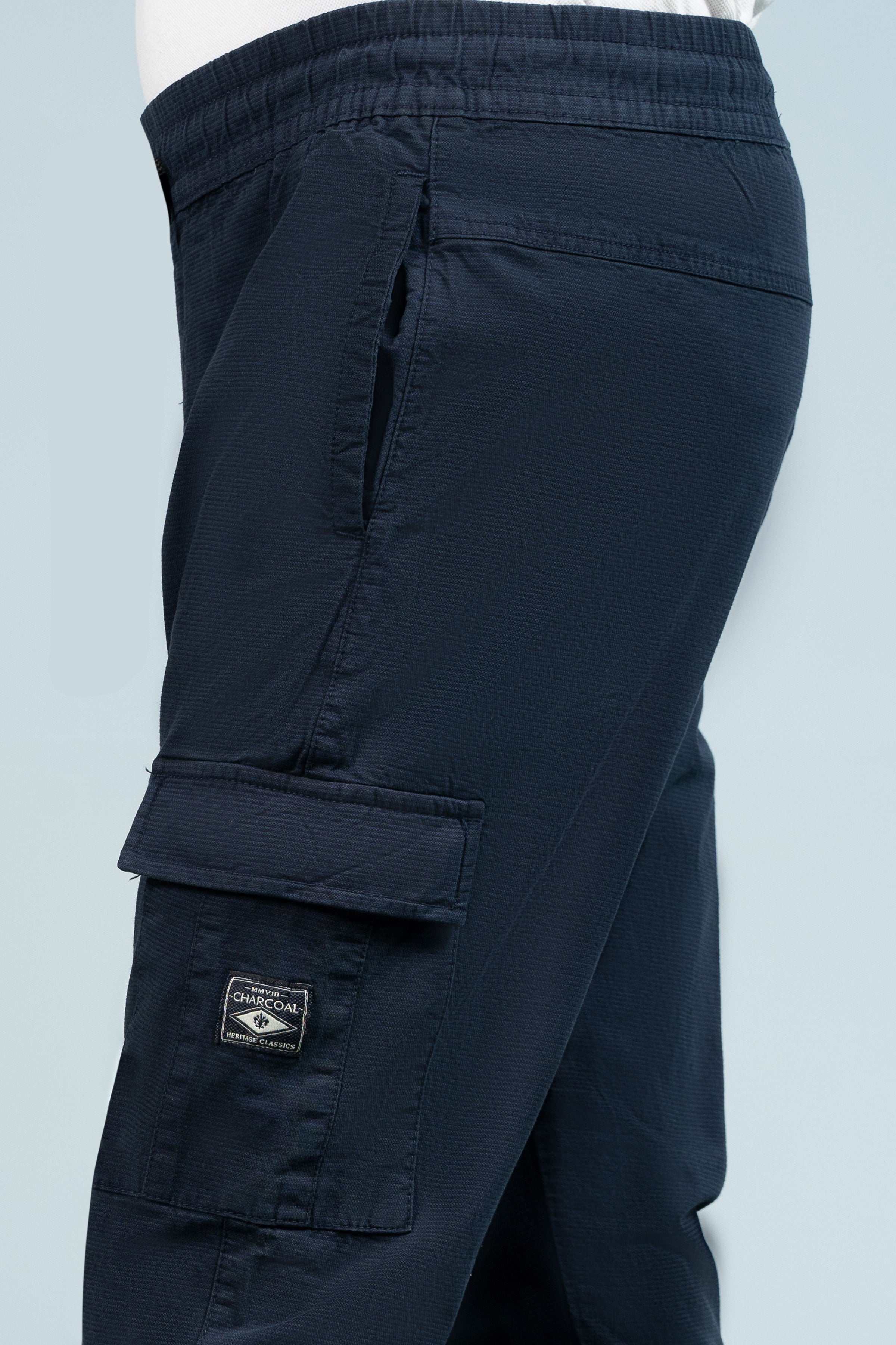 CARGO JOGGER TROUSER NAVY at Charcoal Clothing
