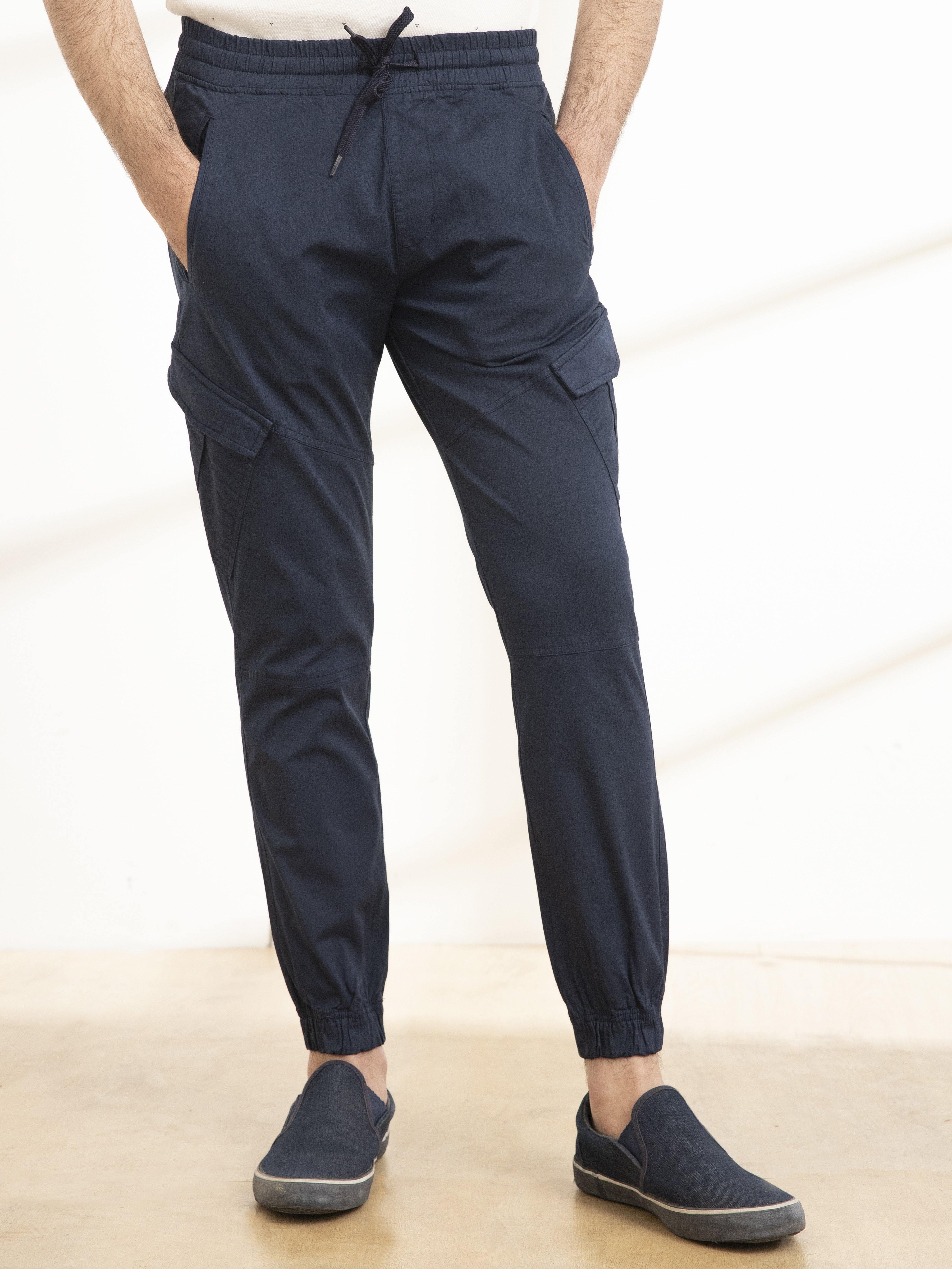 CARGO JOGGER TROUSER NAVY at Charcoal Clothing