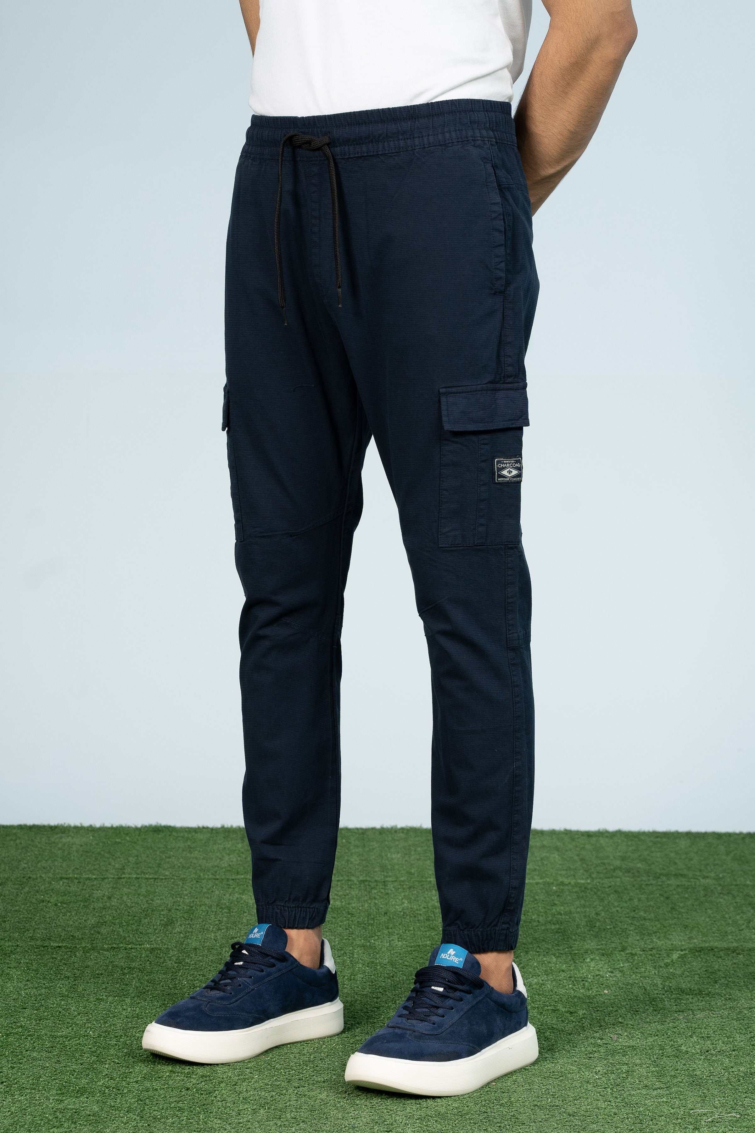 CARGO JOGGER TROUSER NAVY at Charcoal Clothing