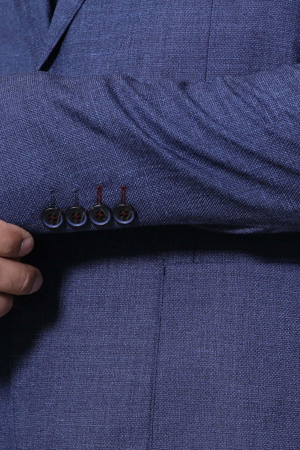 CASUAL COAT 2 BUTTON SLIM FIT BLUE at Charcoal Clothing