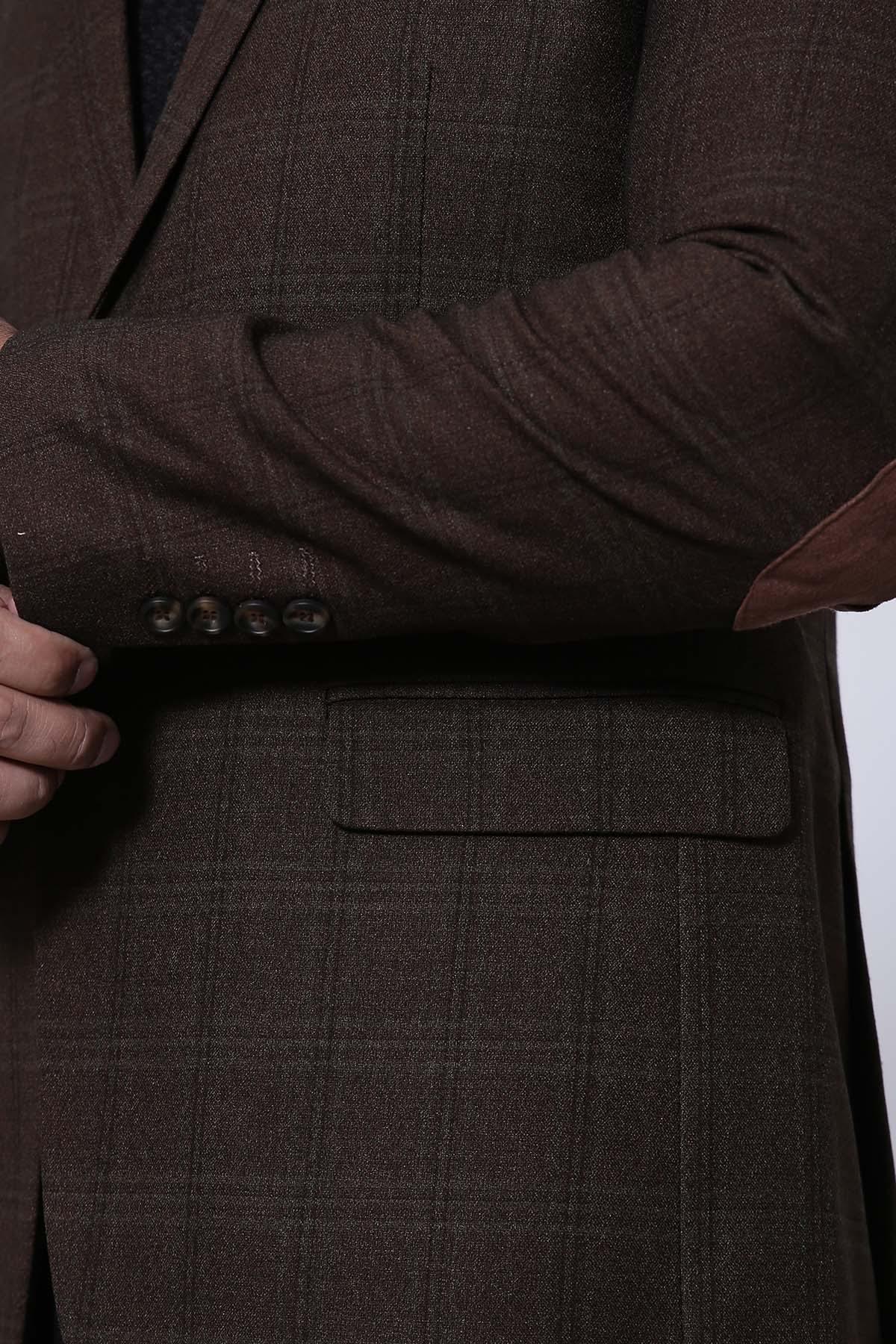 CASUAL COAT 2 BUTTON SMART FIT BROWN at Charcoal Clothing