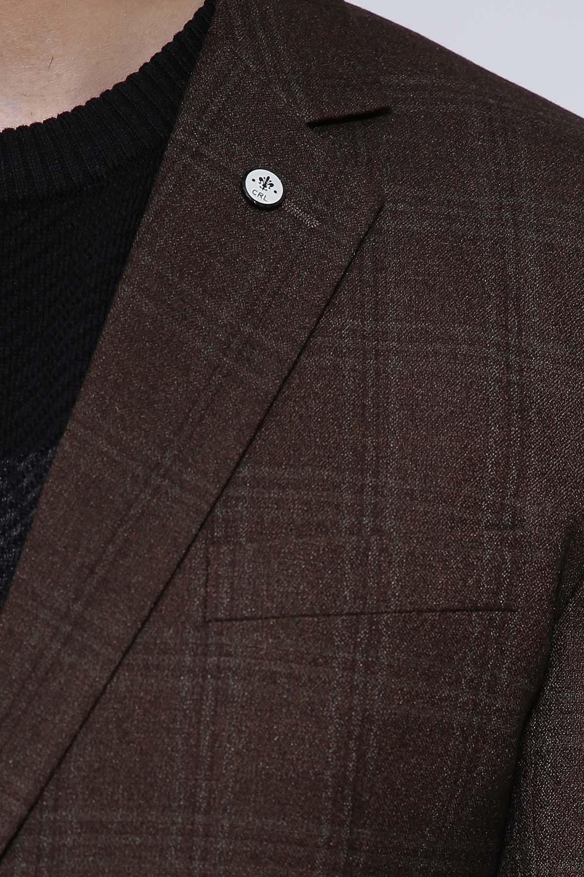 CASUAL COAT 2 BUTTON SMART FIT BROWN at Charcoal Clothing