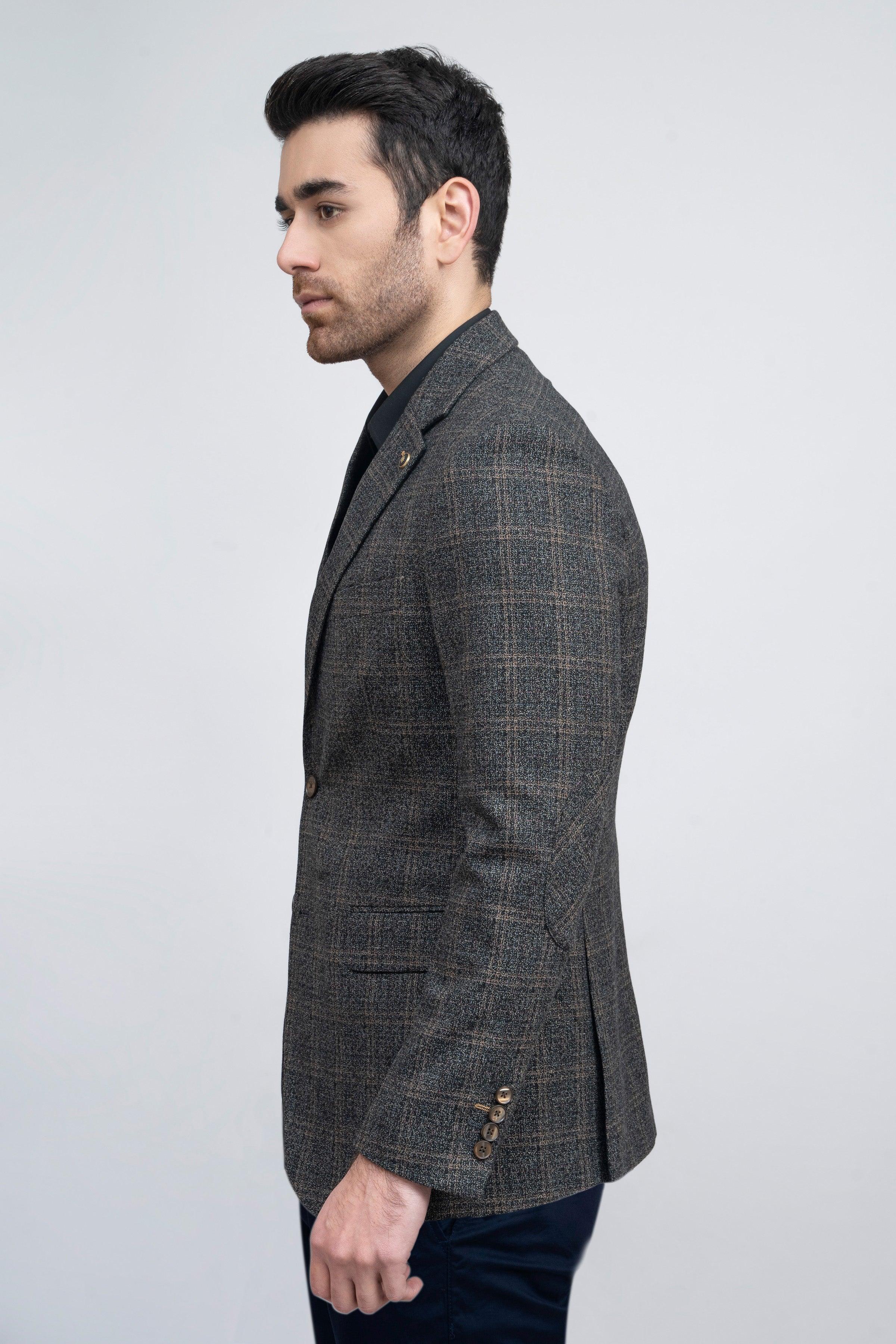 CASUAL COAT BLACK GREY at Charcoal Clothing