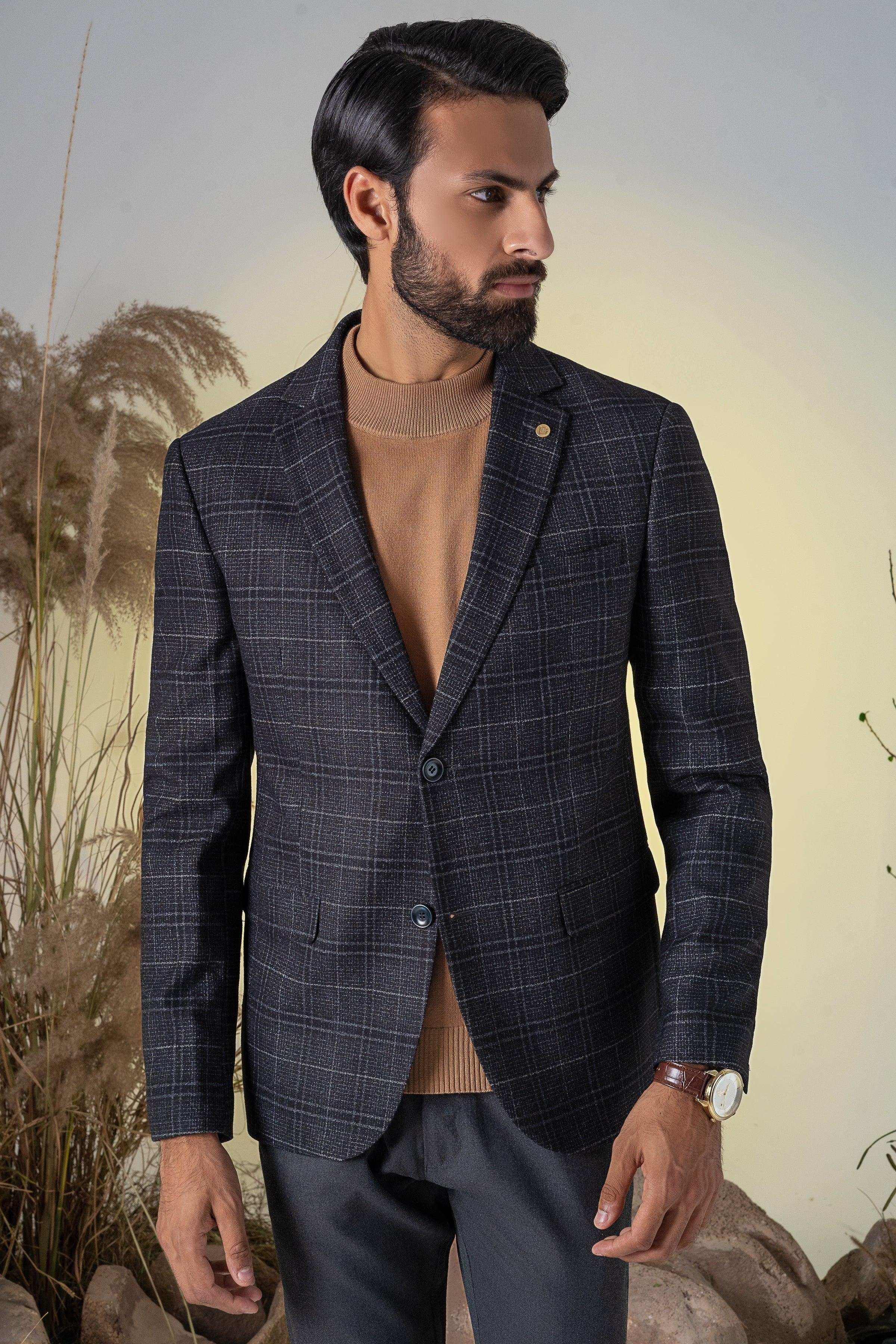CASUAL COAT BLACK GREY at Charcoal Clothing