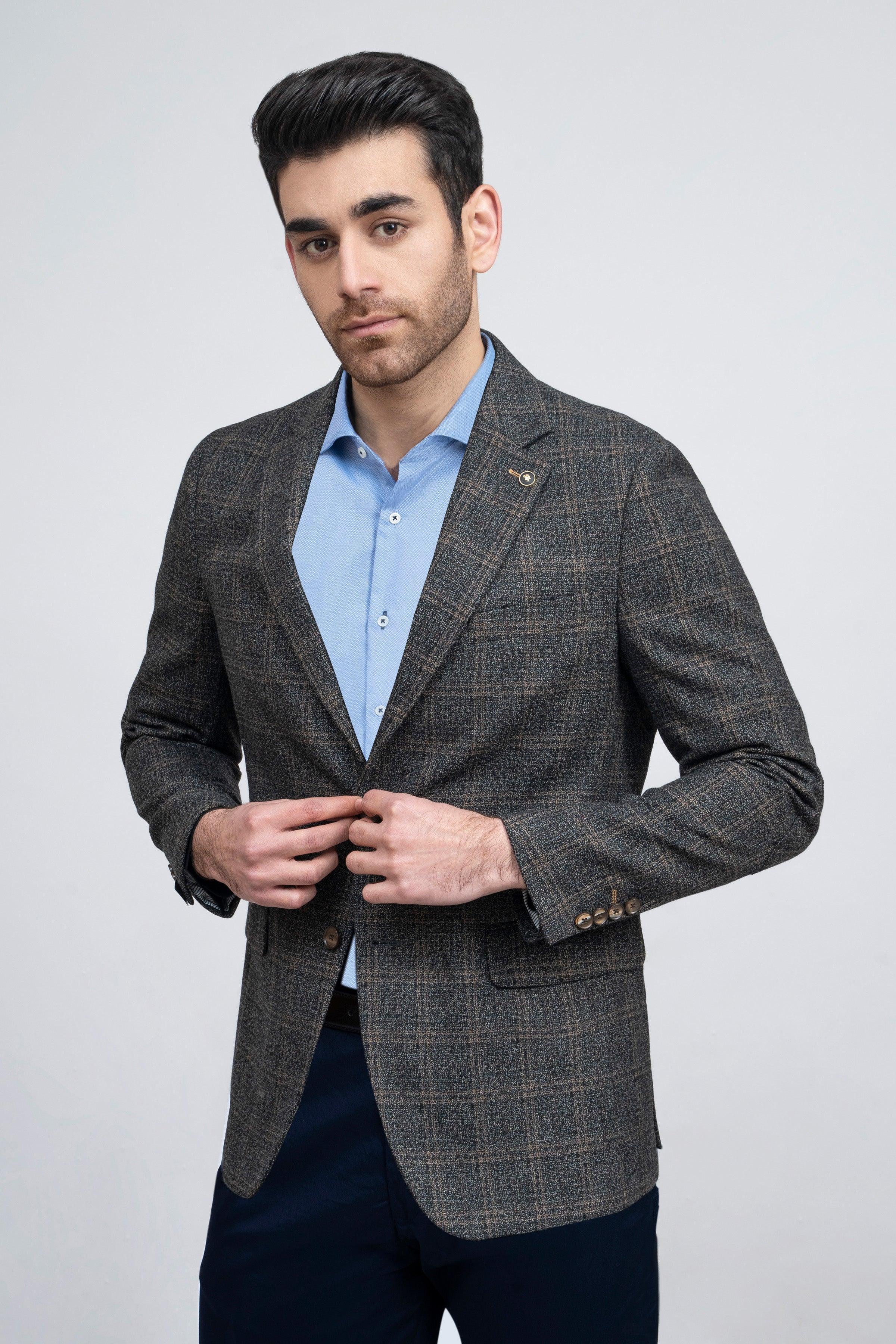 CASUAL COAT BLACK GREY at Charcoal Clothing