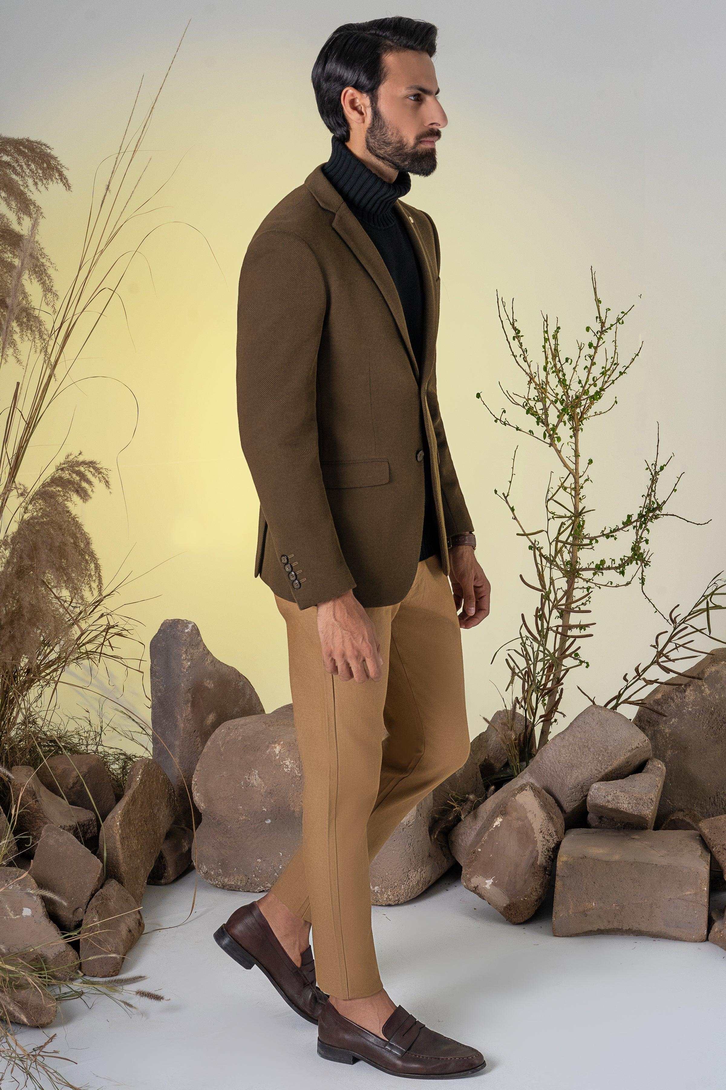 CASUAL COAT DARK OLIVE at Charcoal Clothing