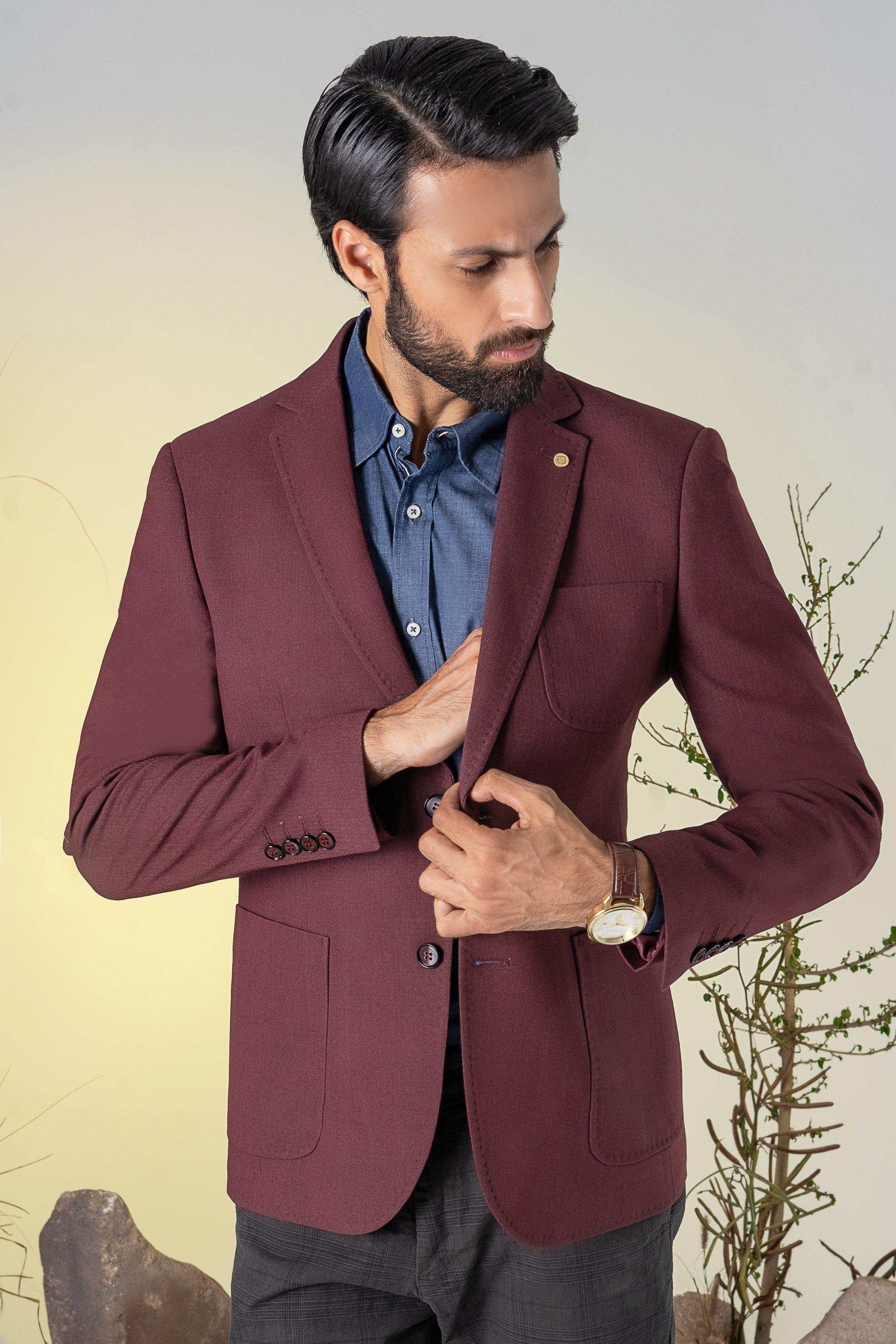 CASUAL COAT DULL MAROON at Charcoal Clothing