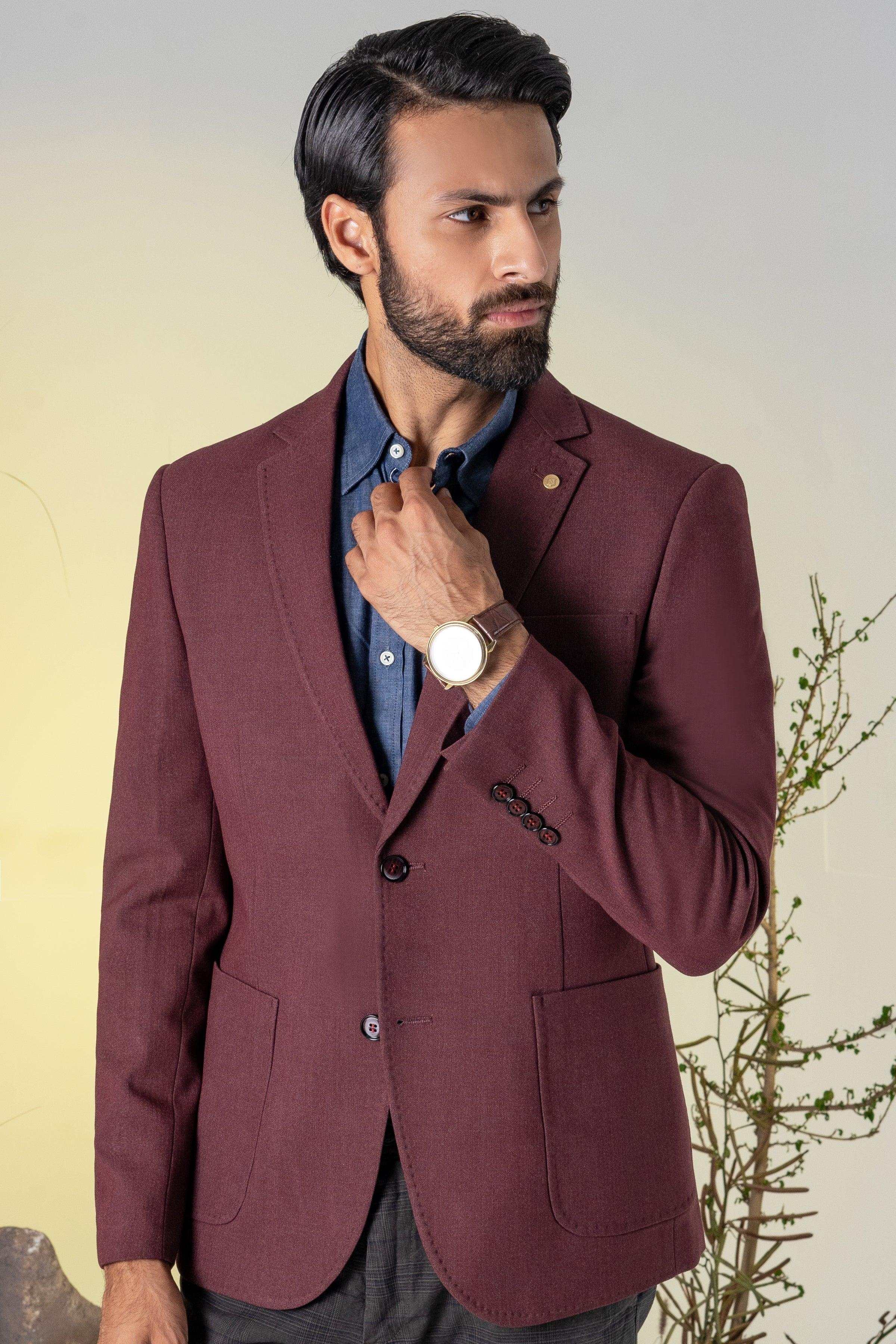 CASUAL COAT DULL MAROON at Charcoal Clothing