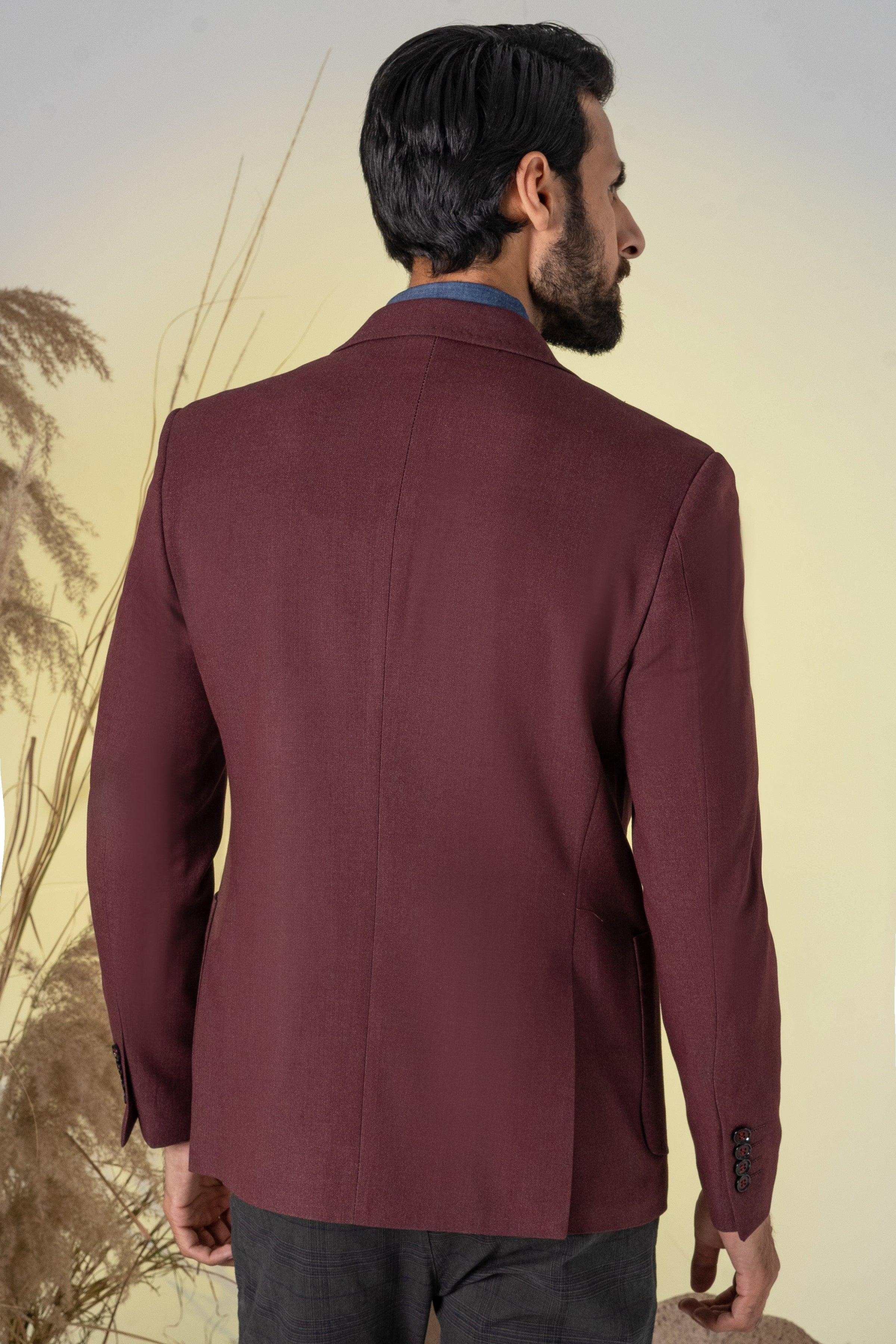 CASUAL COAT DULL MAROON at Charcoal Clothing