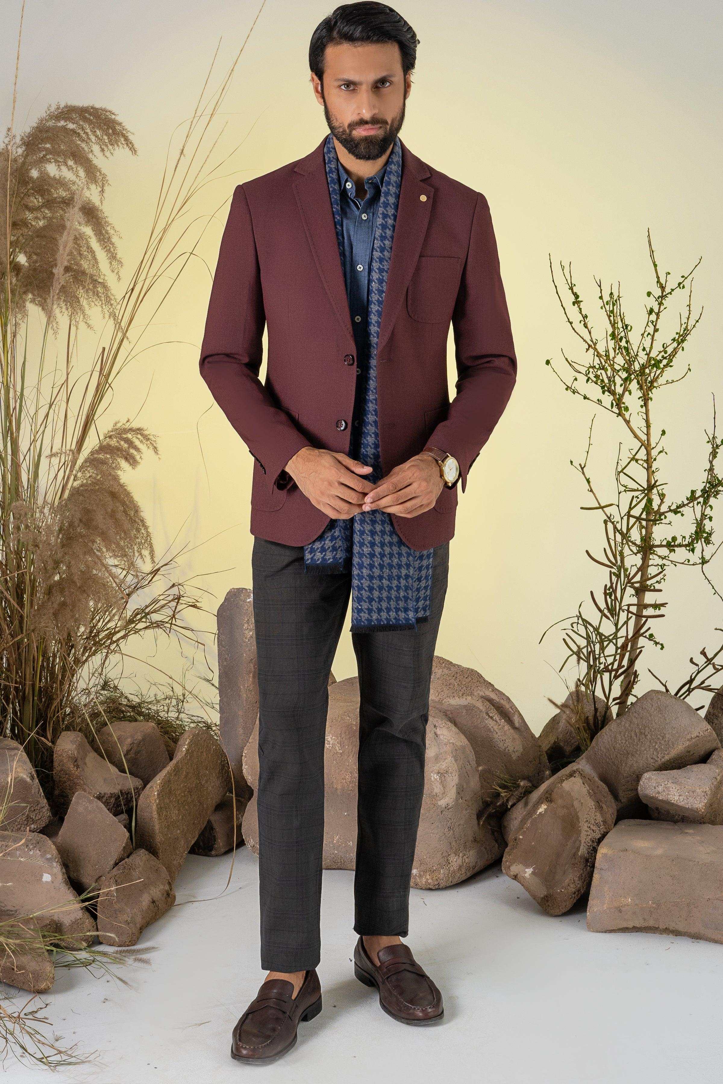 CASUAL COAT DULL MAROON at Charcoal Clothing
