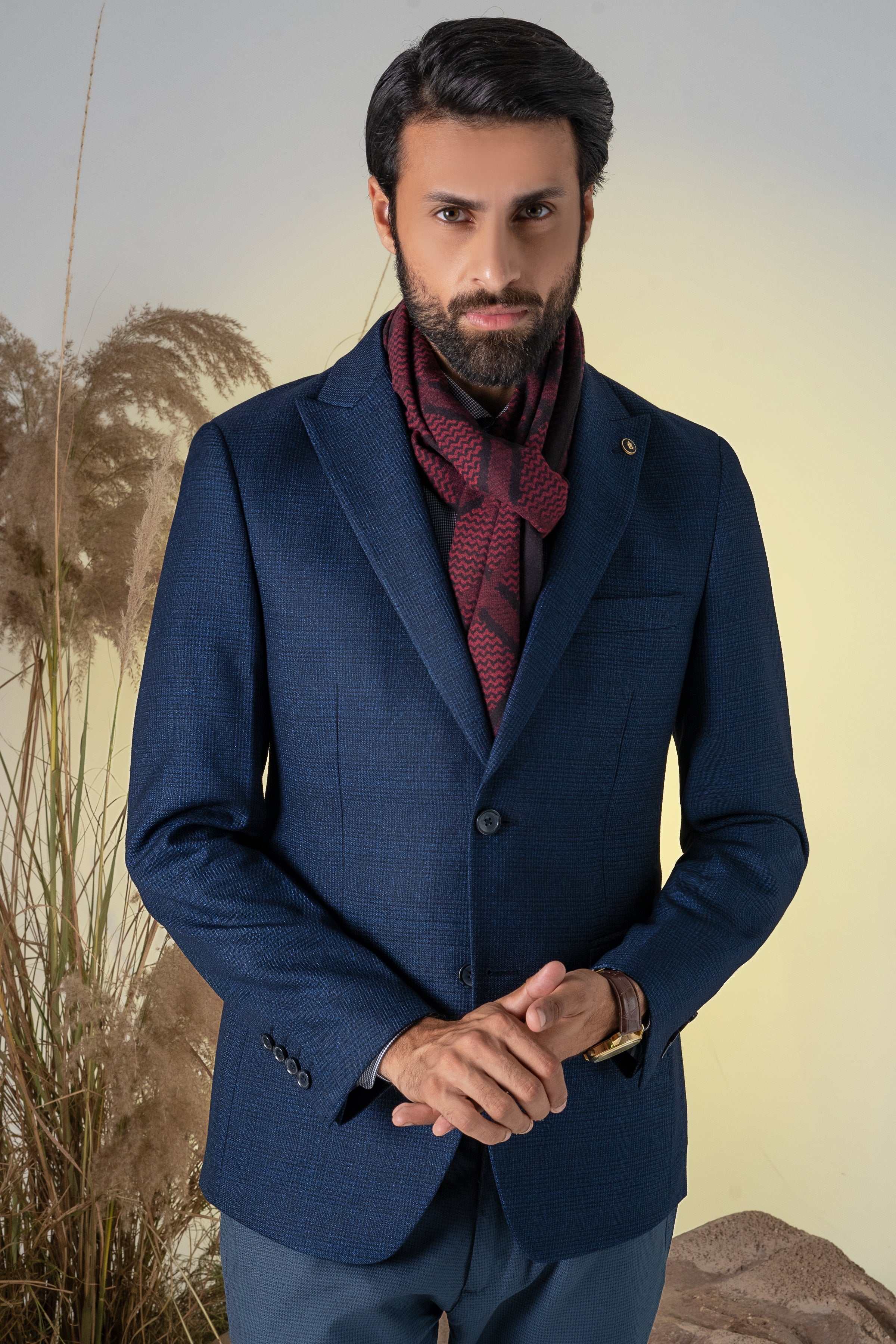 CASUAL COAT NAVY BLACK at Charcoal Clothing