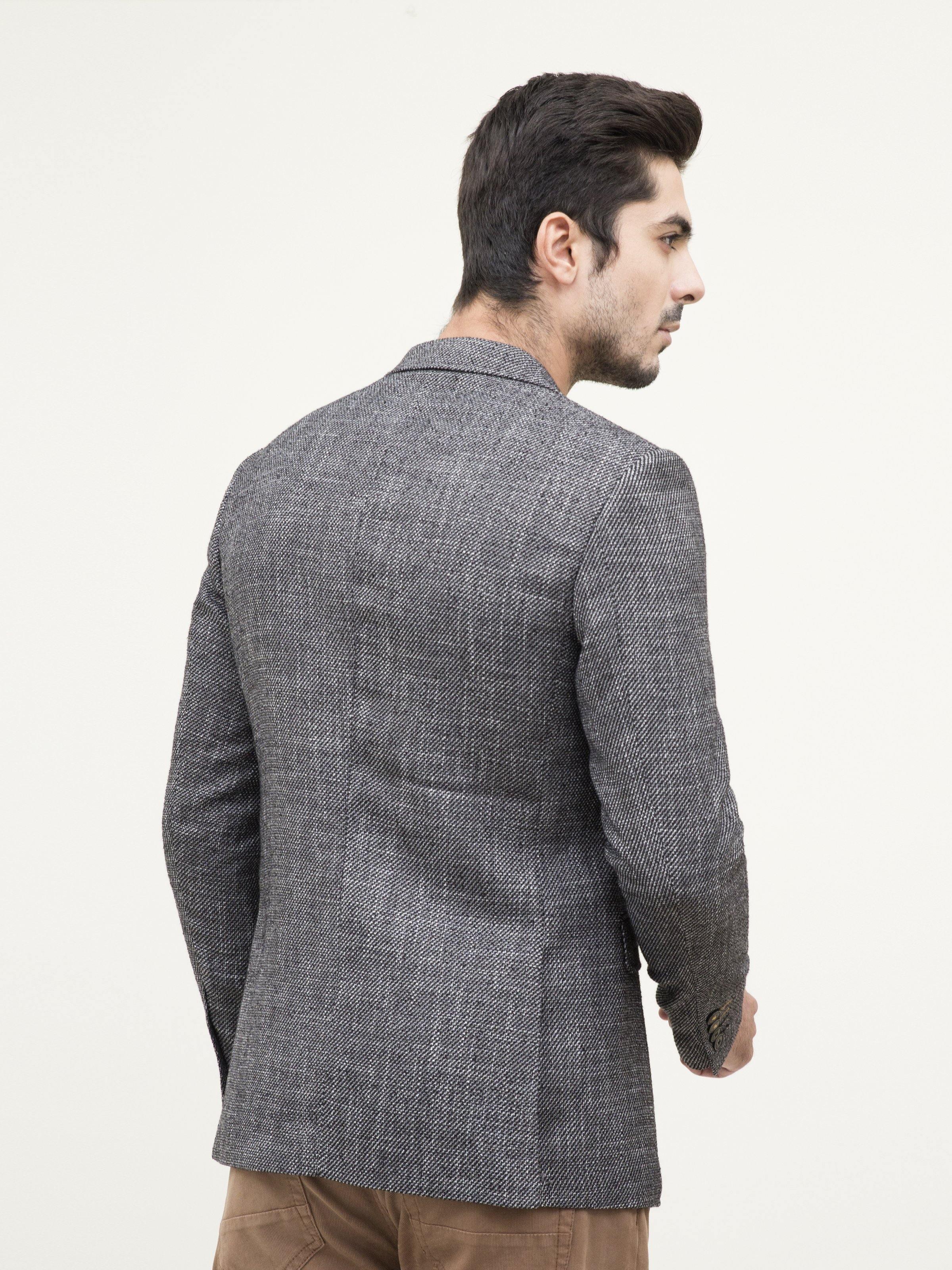 CASUAL COAT SLIM FIT BLACK GREY at Charcoal Clothing
