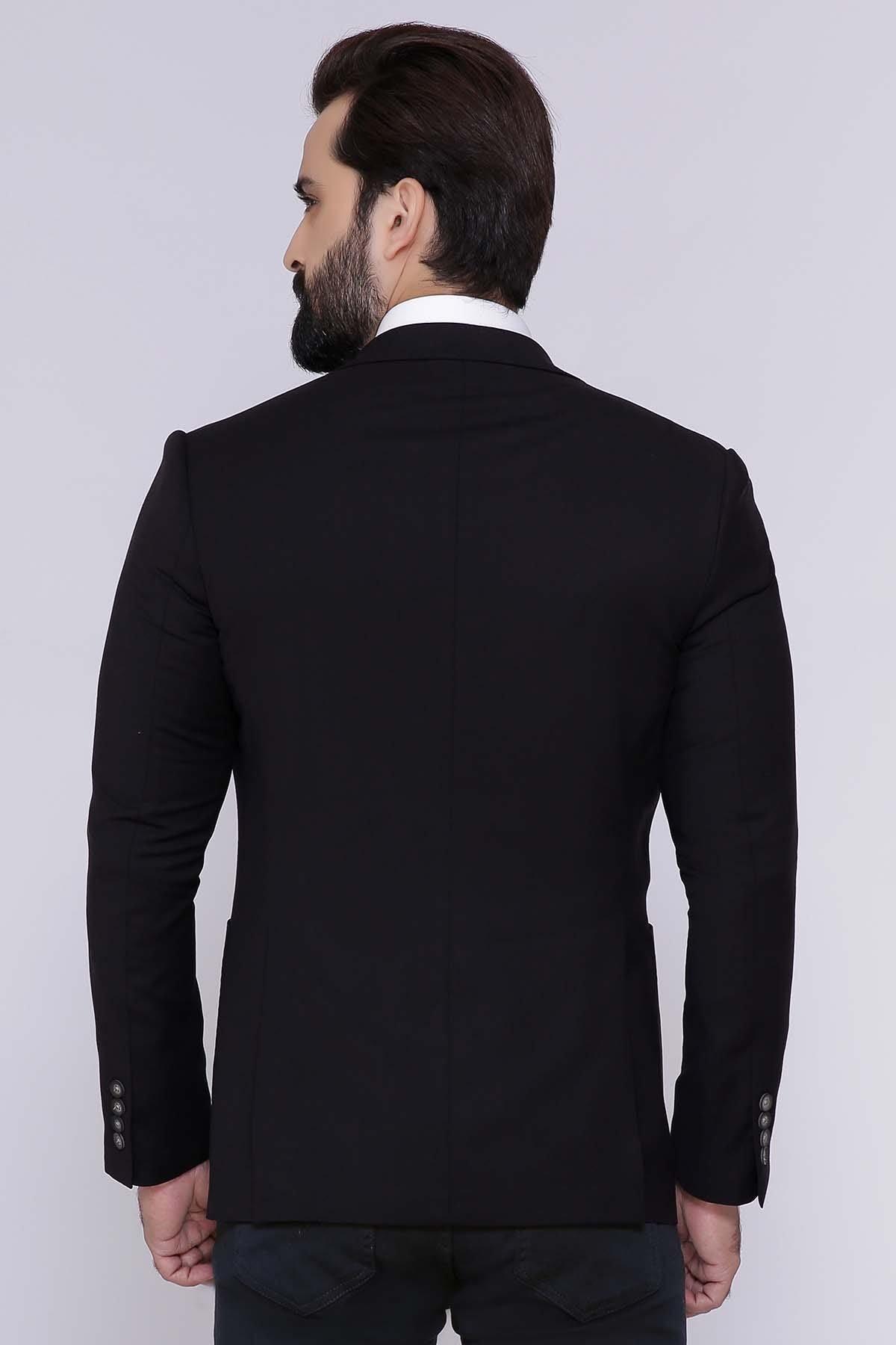 CASUAL COAT SLIM FIT BLACK at Charcoal Clothing
