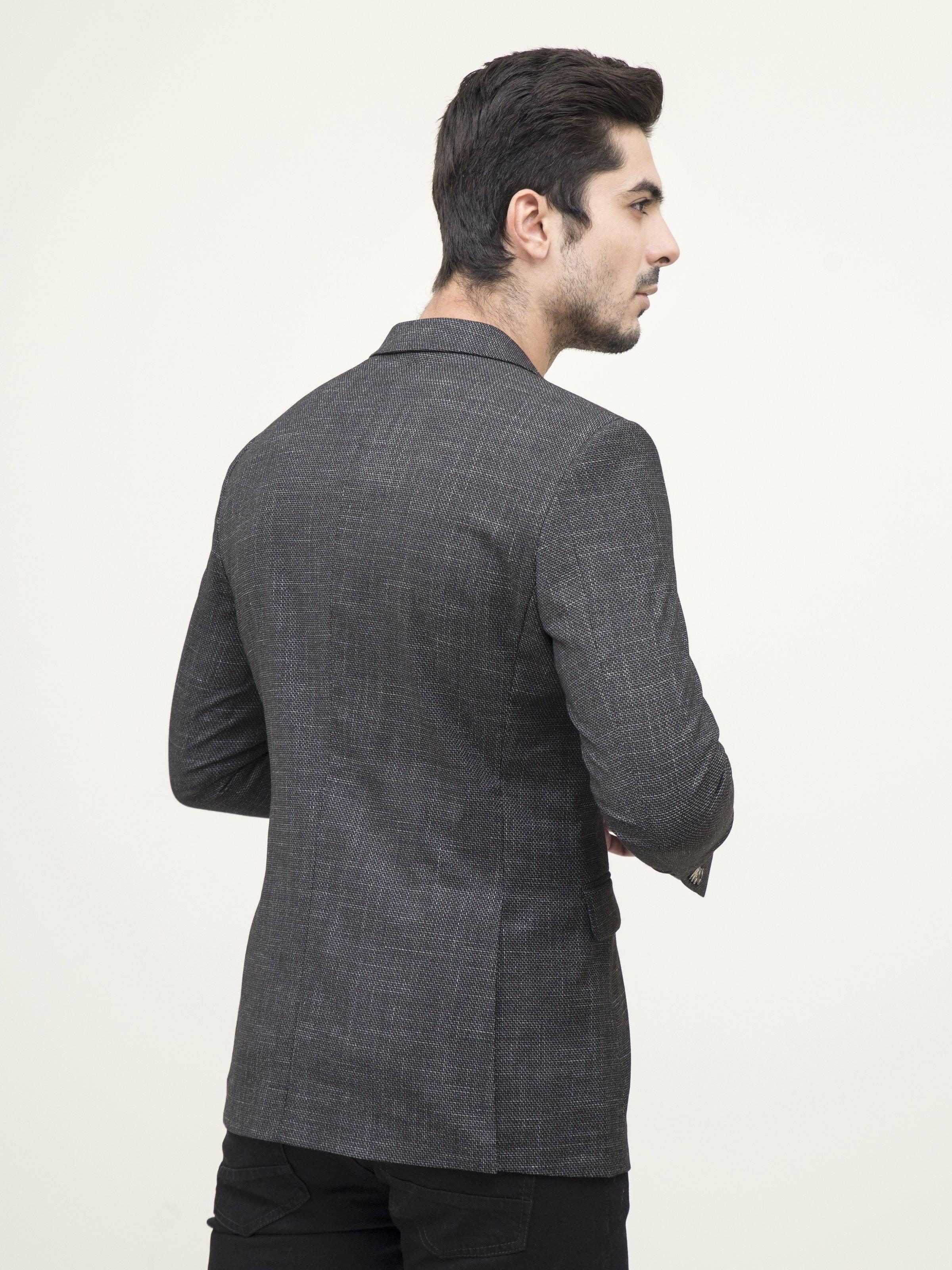 CASUAL COAT SLIM FIT BLACK at Charcoal Clothing