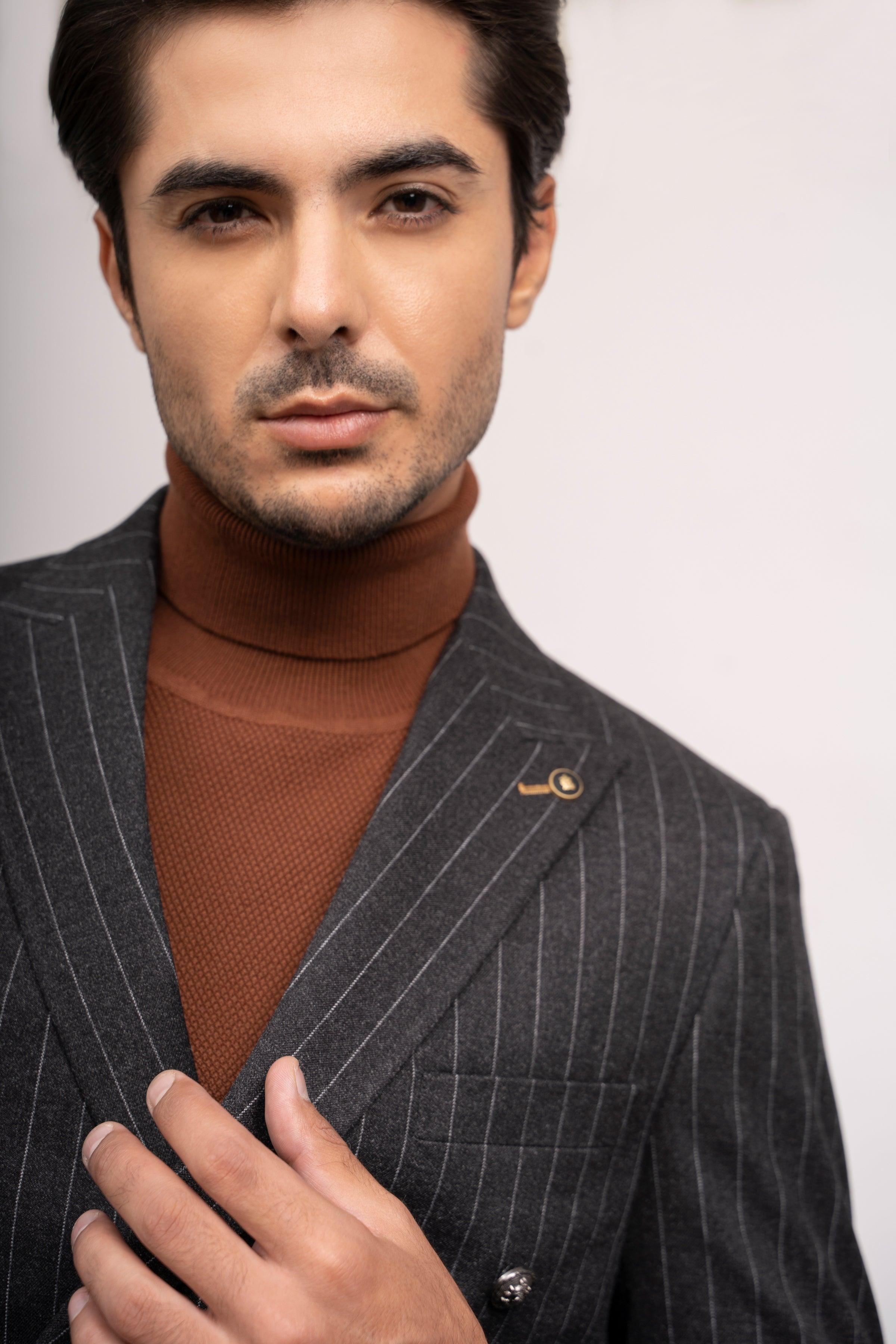 CASUAL COAT SLIM FIT BLACK at Charcoal Clothing