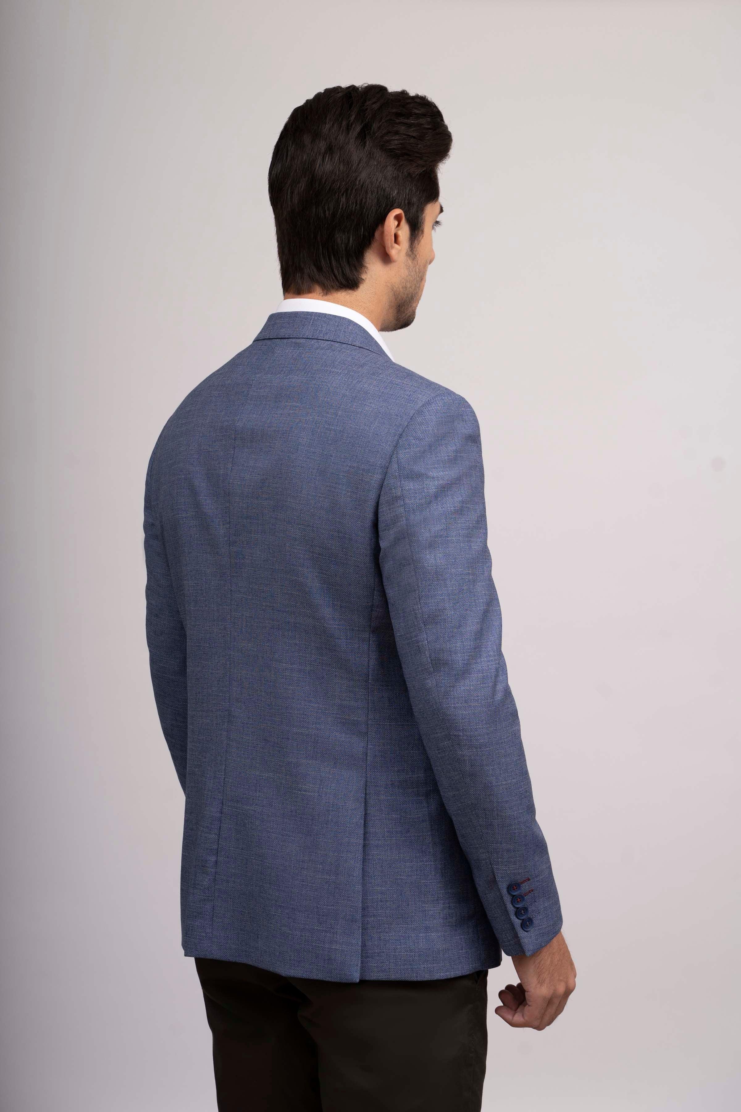 CASUAL COAT SLIM FIT BLUE at Charcoal Clothing