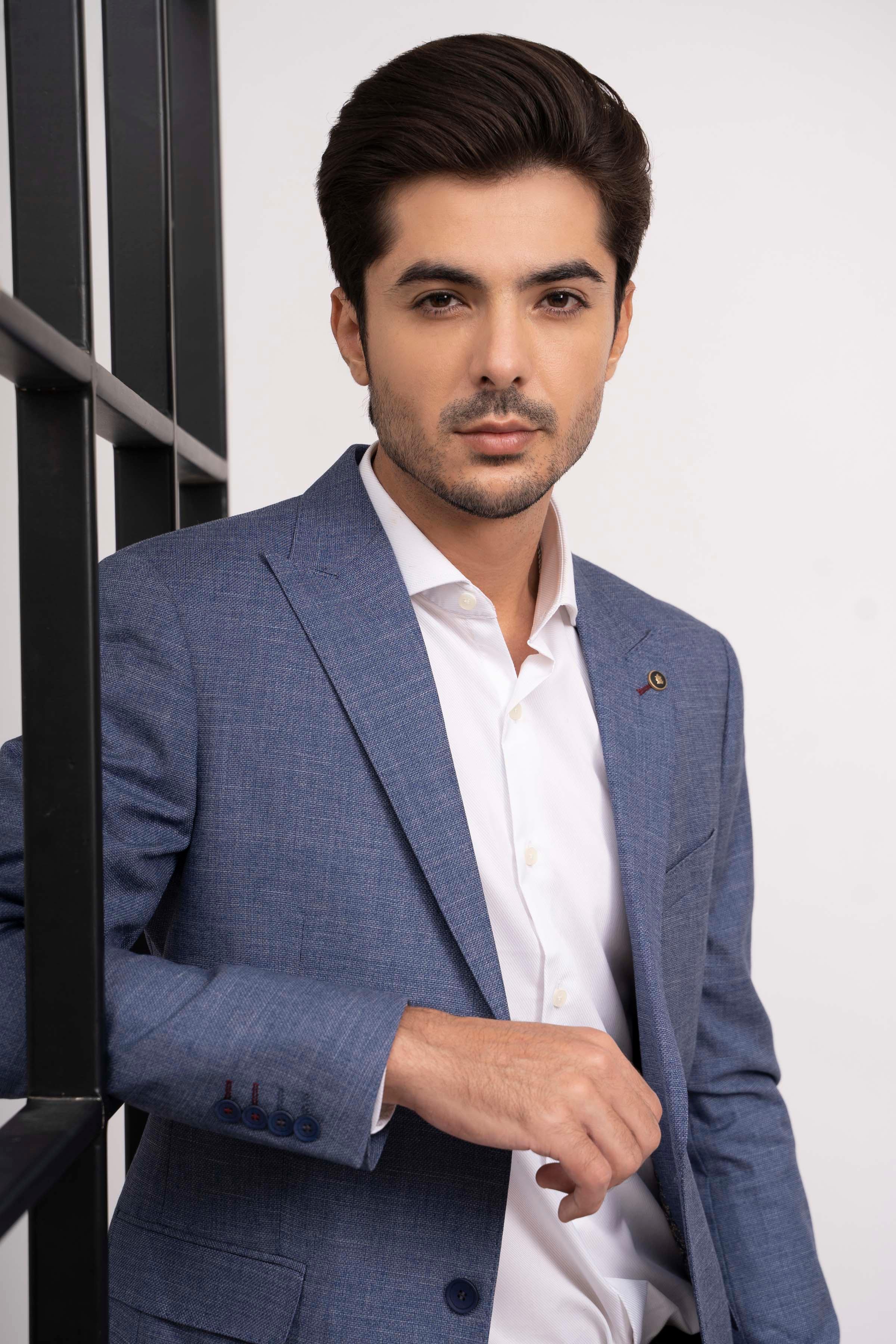 CASUAL COAT SLIM FIT BLUE at Charcoal Clothing