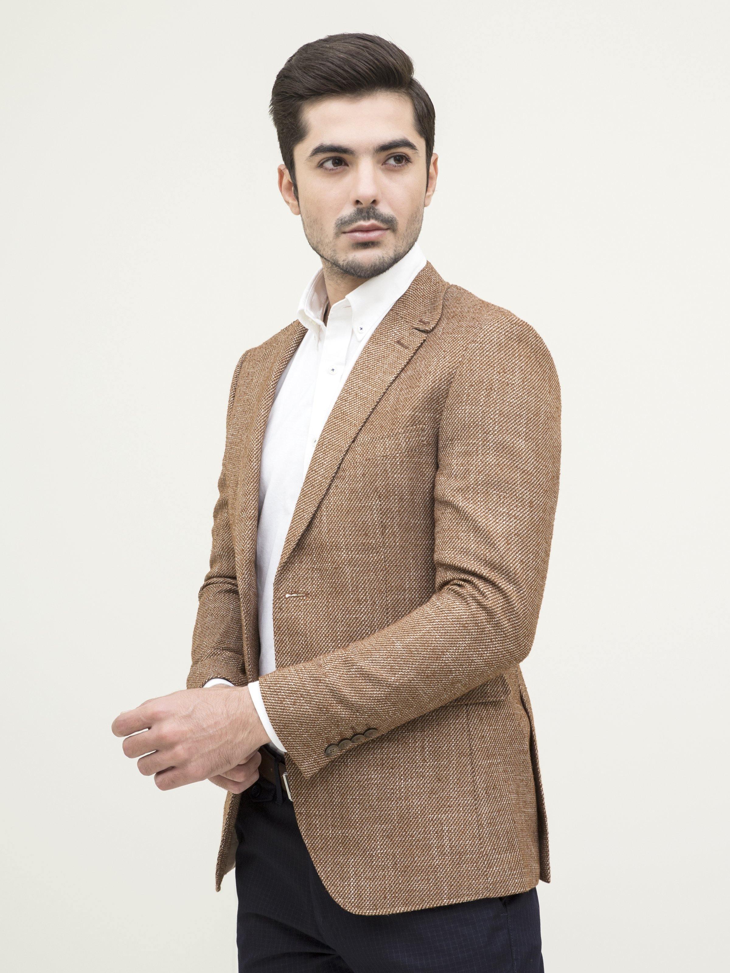 CASUAL COAT SLIM FIT BROWN at Charcoal Clothing