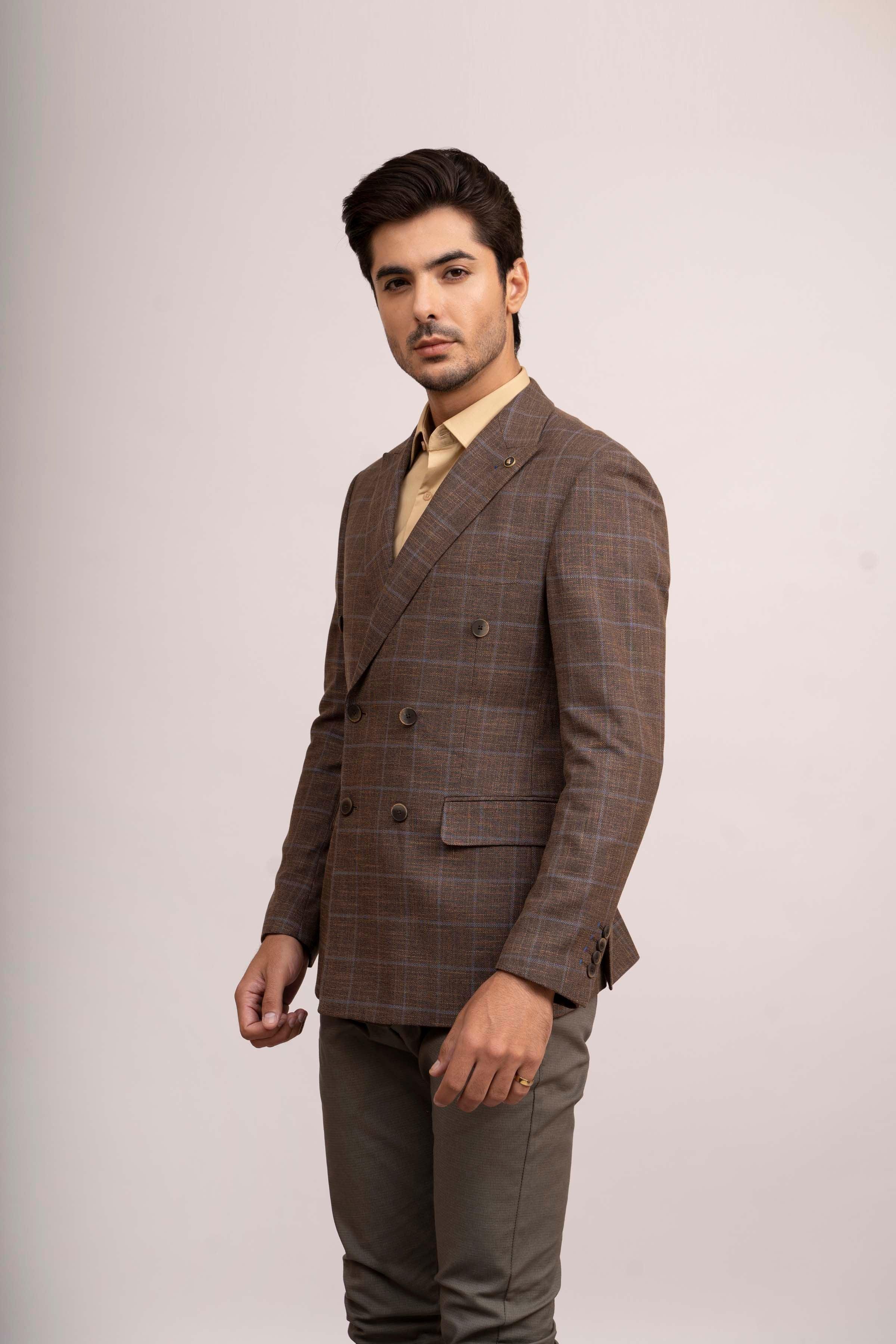 CASUAL COAT SLIM FIT BROWN at Charcoal Clothing