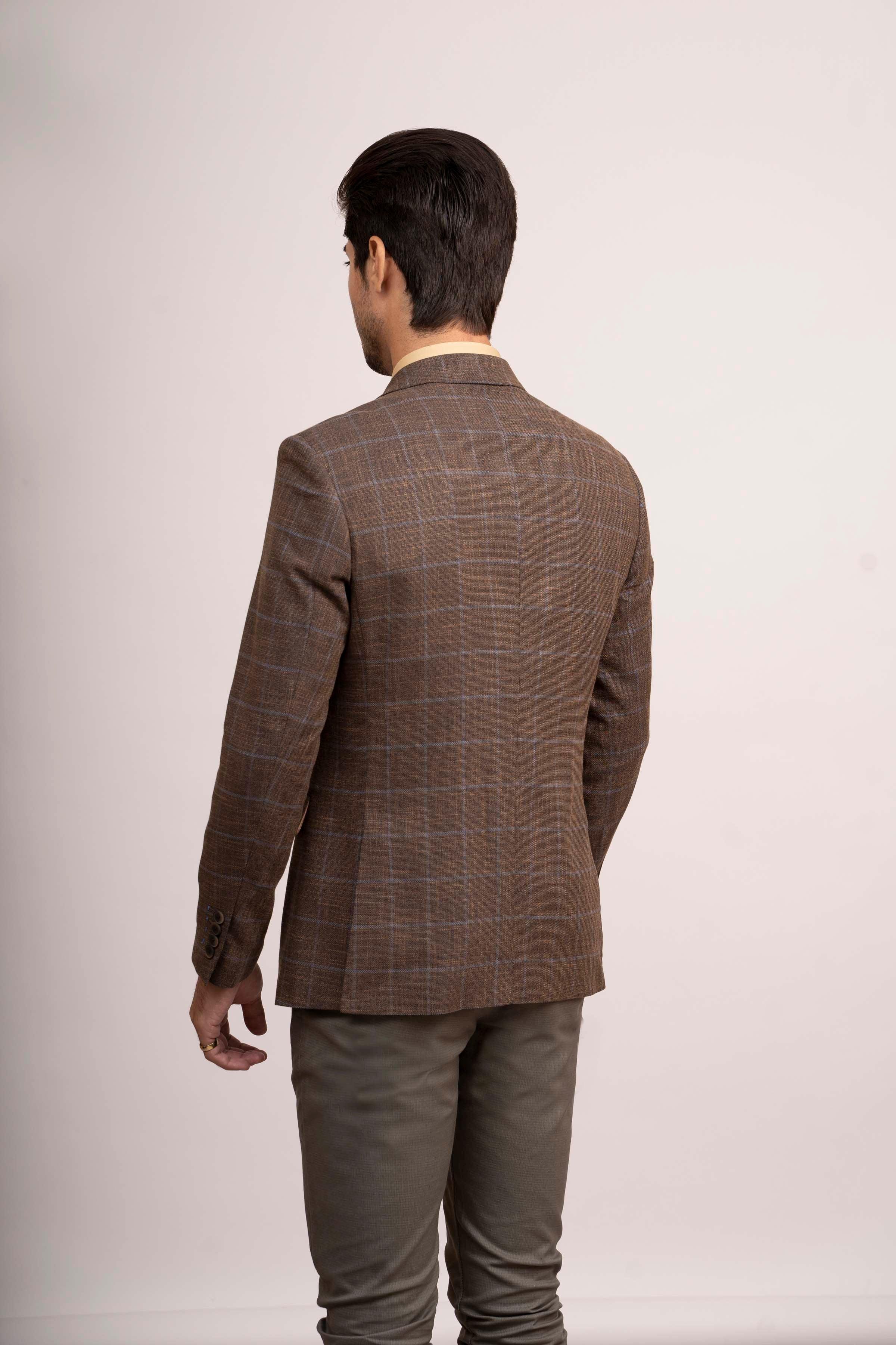 CASUAL COAT SLIM FIT BROWN at Charcoal Clothing