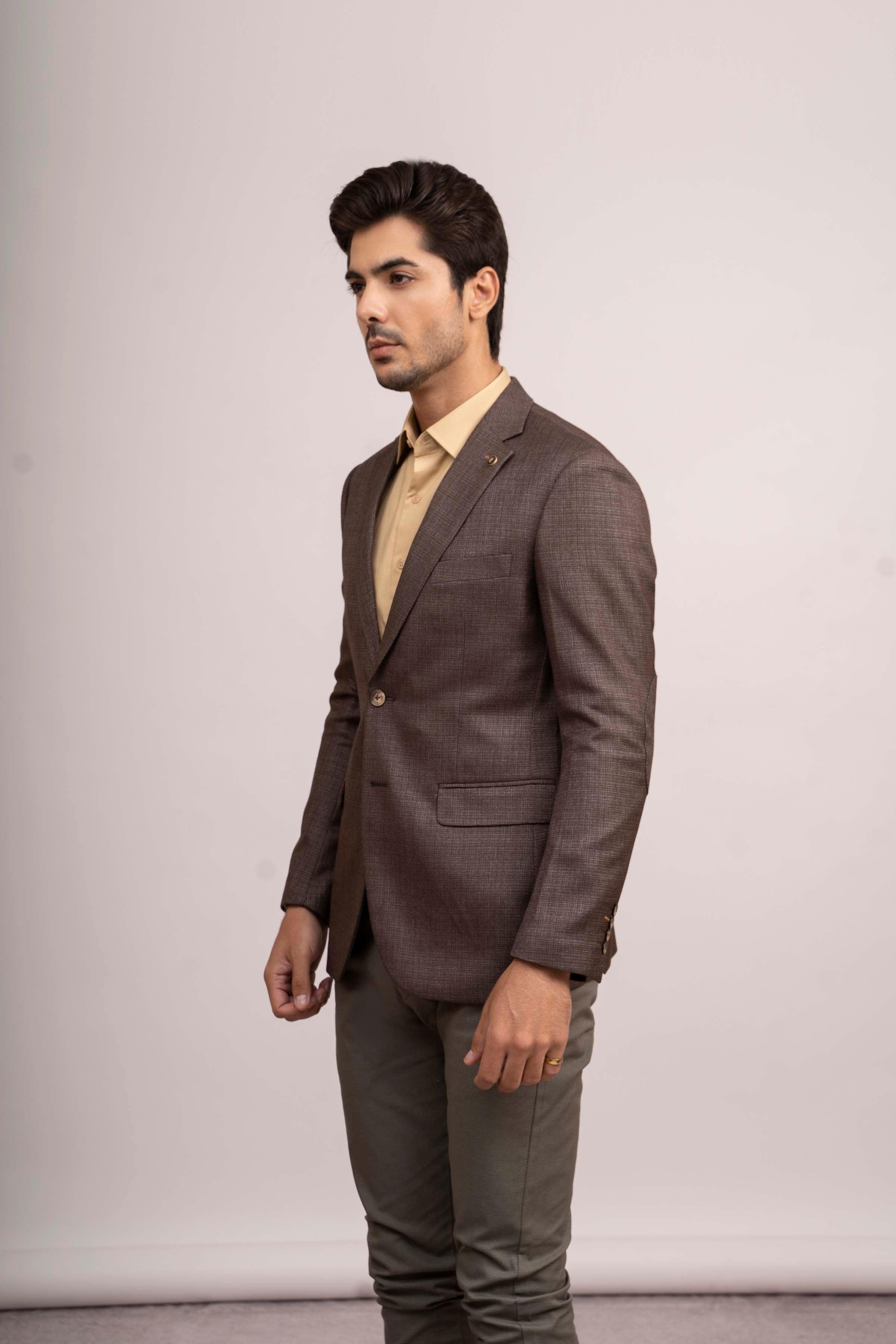 CASUAL COAT SLIM FIT BROWN at Charcoal Clothing